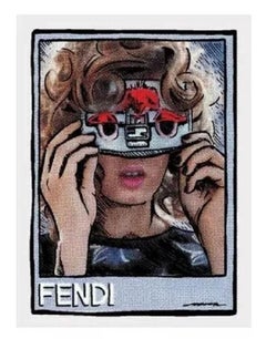 Signed and Numbered Art Print Set of 3 for Fendi "Torn Pages" Advertisement