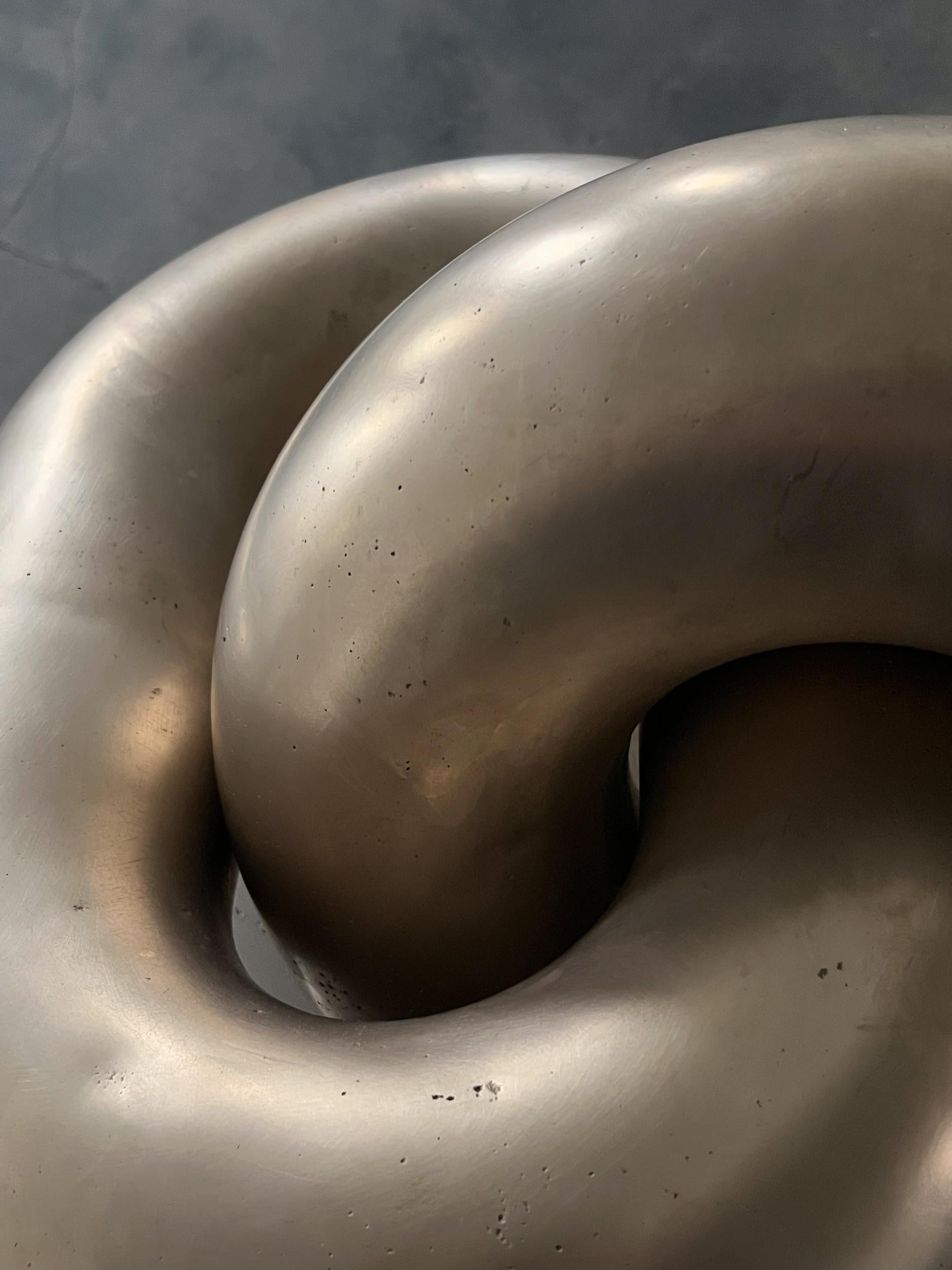 American Joshua Vogel Bronze Chain Links / Limestone Pedestal  For Sale