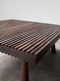 Joshua Vogel, Carved, Grooved, Walnut Coffee Table