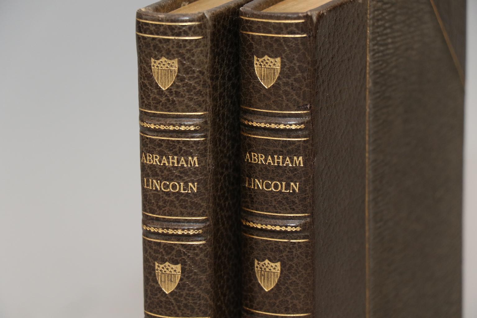 First edition. Leatherbound. 2 volumes. Bound in 3/4 grey Morocco with top edges gilt, raised bands, & gilt panels. Very good. Published in Springfield, MA by Gurdon Bill in 1866.

All listed dimensions are for a single volume.