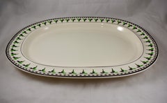 Josiah Spode 15" Creamware Hand Painted Fern & Dot Platter, circa 1785