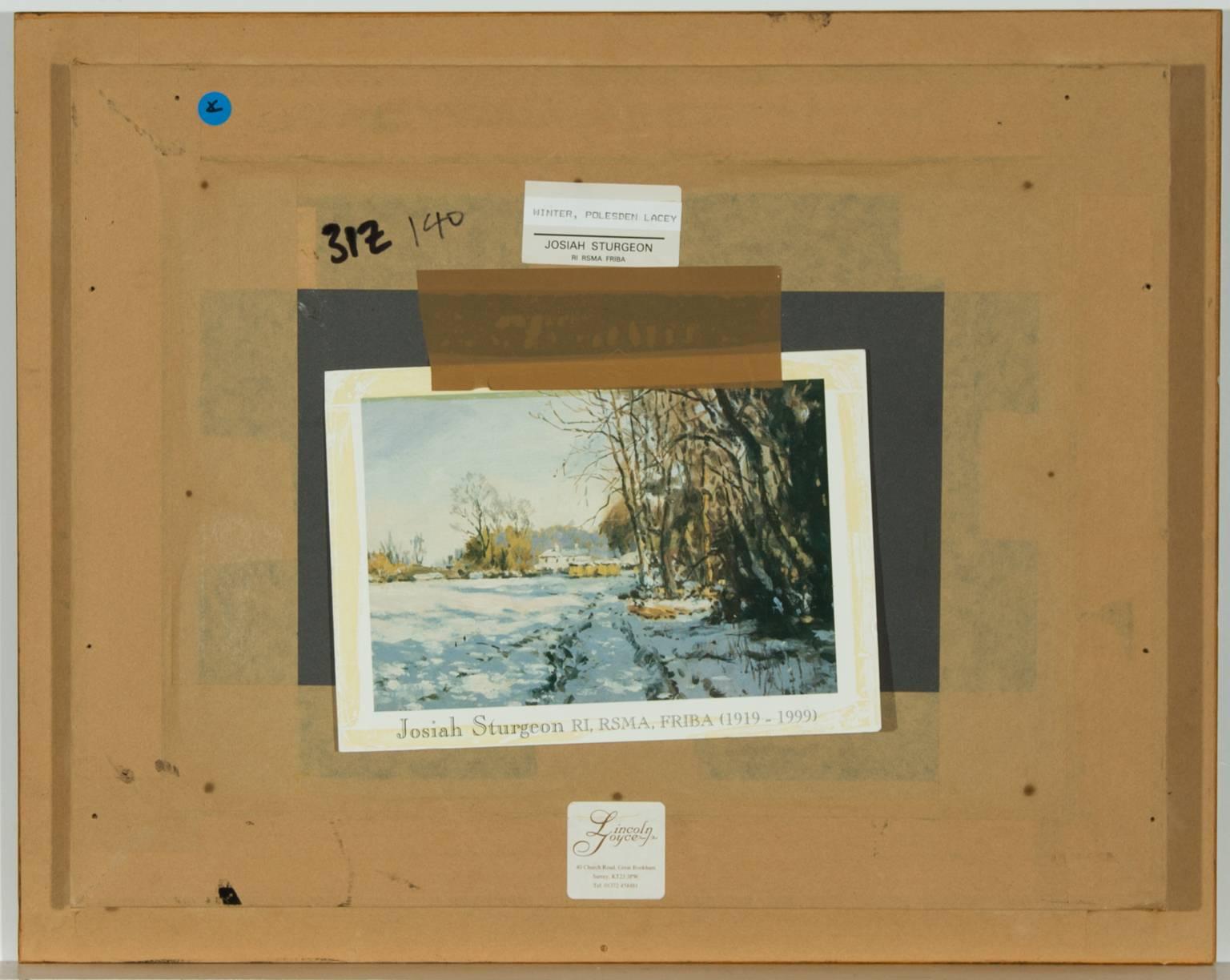 Josiah Sturgeon RI RSMA FRIBA - 20th Century Oil, Winter Landscape at Dorking 4
