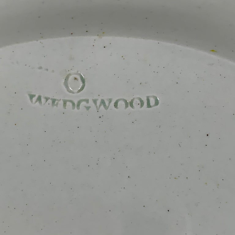 Josiah Wedgwood Pearlware Hand Enameled Cabbage Leaf Plates, Dated 1860, Set / 6 8