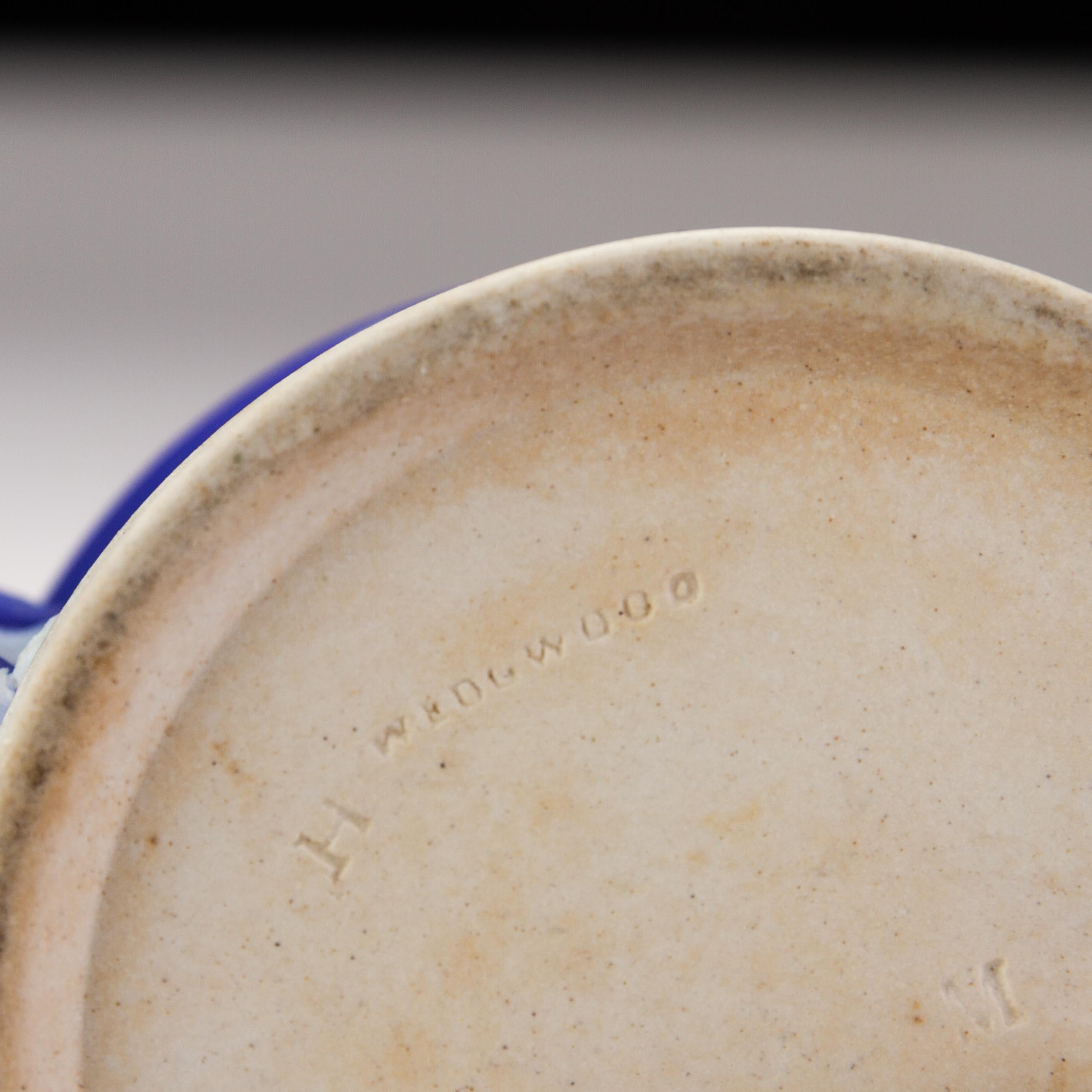 Ceramic Josiah Wedgwood Portland Blue Jasperware Cameo Portrait Cream Pitcher Cream Jug  For Sale