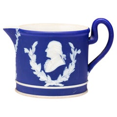 Josiah Wedgwood Portland Blue Jasperware Cameo Portrait Cream Pitcher Cream Jug 