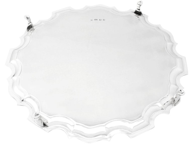 Josiah Williams & Co Antique Sterling Silver Salver For Sale 2