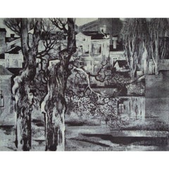Case e alberi. 1965, carta, serigrafia, 60x75 cm