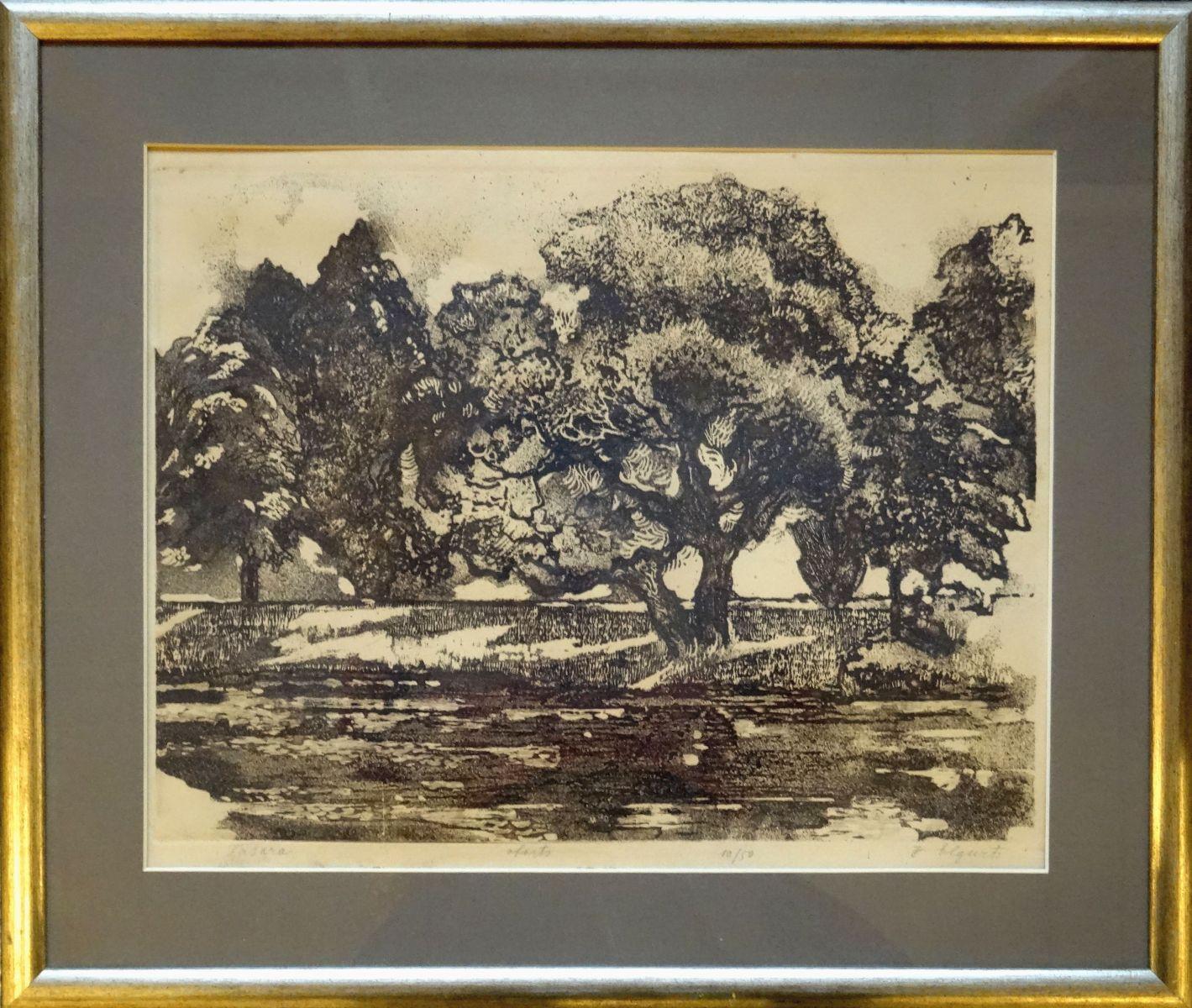 Summer. Paper, etching, 10/50, 31x41 cm - Print by Josif Elgurt