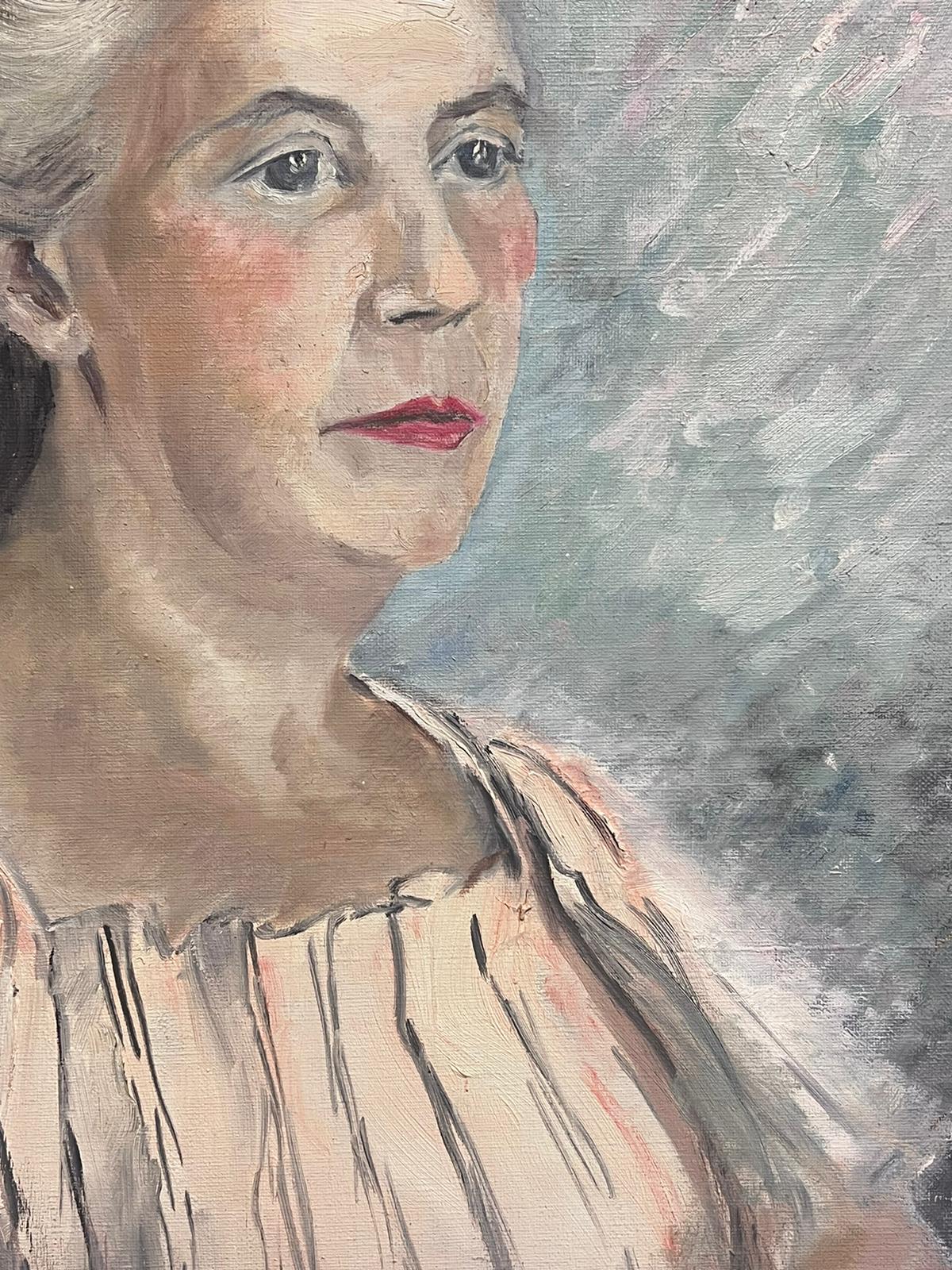 Portrait of a Lady
by Josine Vignon (French 1922-2022) 
dated 47'
signed oil painting on board, unframed
board: 18 x 14.5 inches
stamped verso
very good condition 
provenance: from the artists estate, France

Josine Vignon (1922-2022) was a French