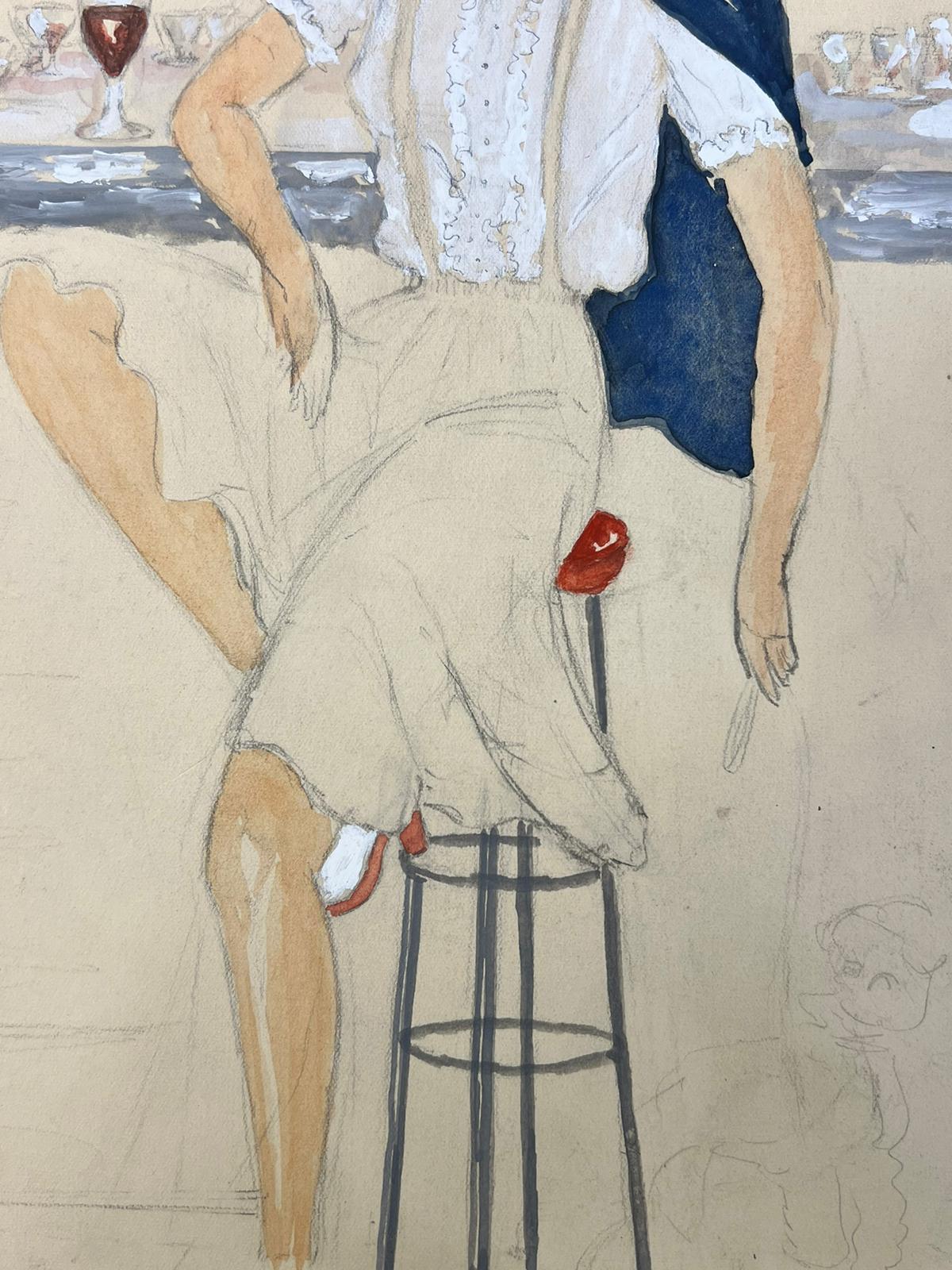 woman at bar painting