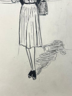 1950’s Fashion Illustration Original Painting Of A Chic Lady