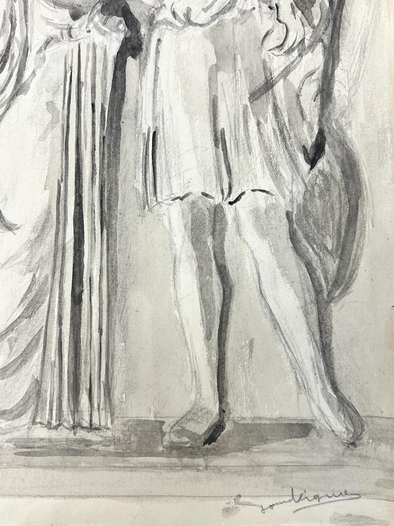3 Figures
by Josine Vignon (French 1922-2022) 
ink/watercolour/pencil drawing on thin paper, unframed
paper: 13 x 10 inches
stamped verso
very good condition 
provenance: from the artists estate, France

Josine Vignon (1922-2022) was a French artist