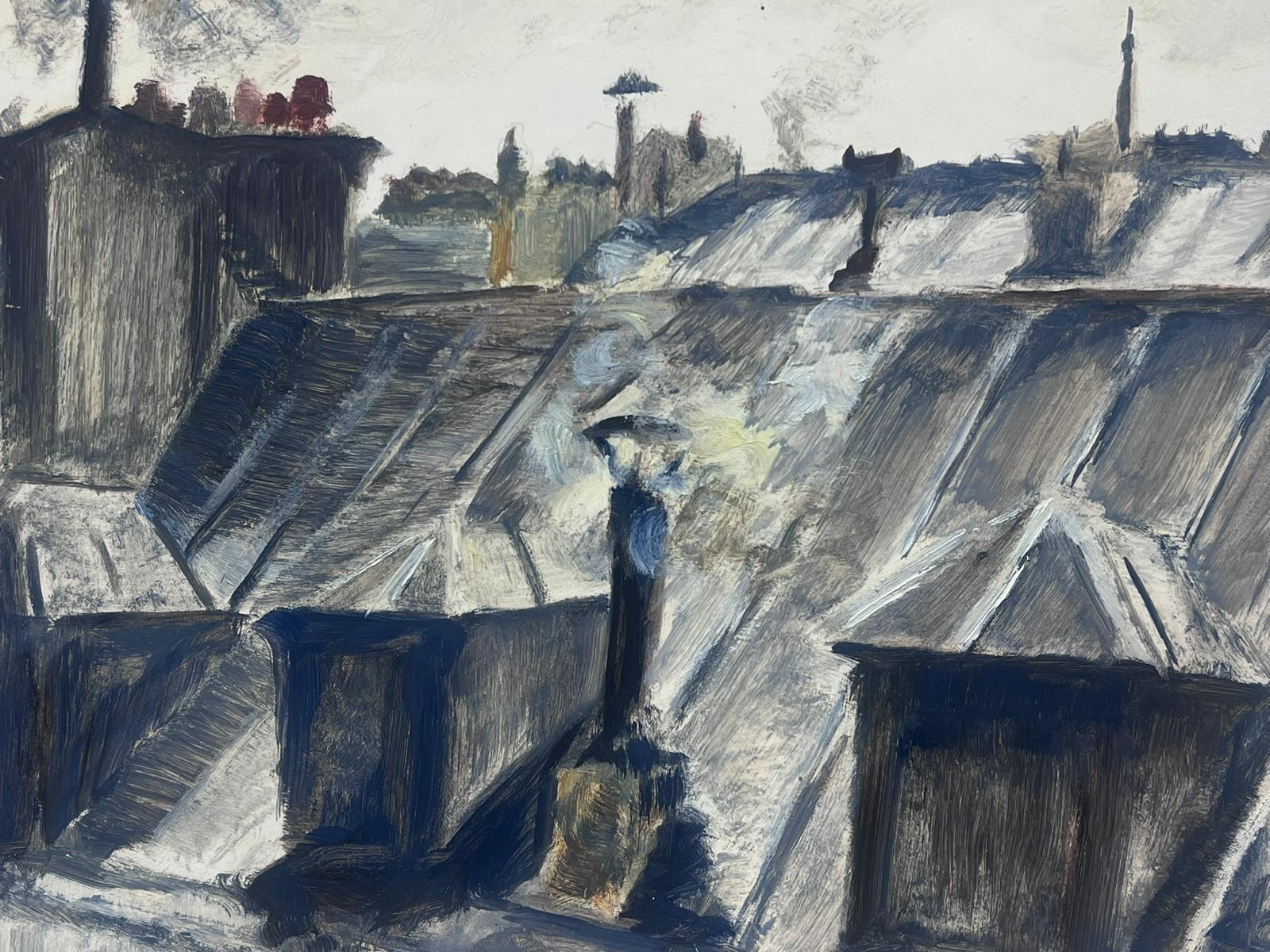 Atmosphärische Dachterrassen-Szene
Josine Vignon (Französisch 1922-2022)                                                                                                                                                                                 