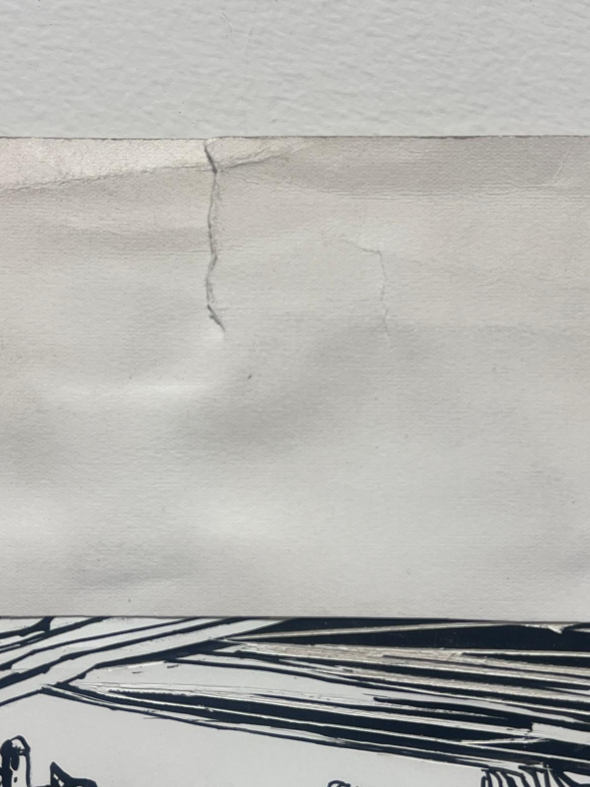 Französische Landschaft der 1950er Jahre mit Blick auf das Meer auf einem Hügel im Angebot 1