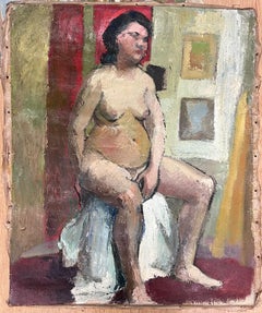 1950 Post Impressionista Francese Donna Nuda Artistics Pittura Modello