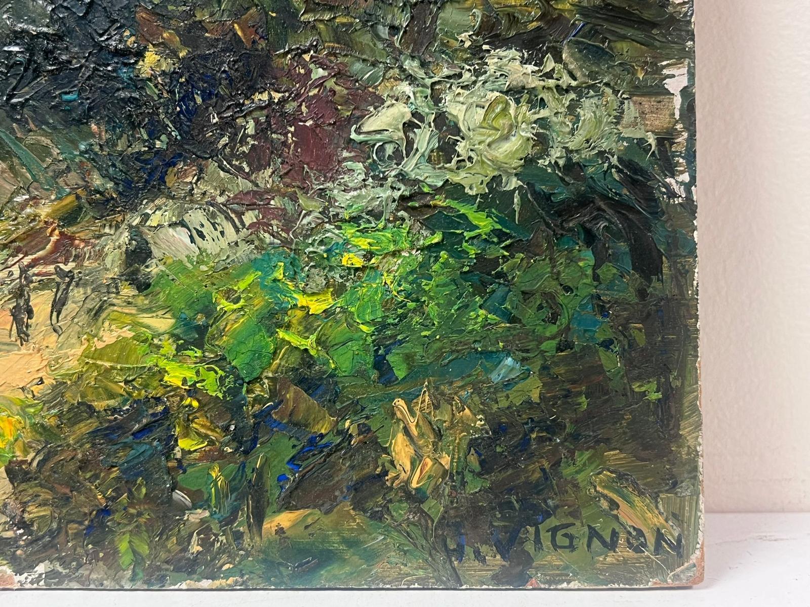 Französisches postimpressionistisches Ölgemälde, Cagnes sur Mer, Südfrankreich, 1950er Jahre (Impressionismus), Painting, von Josine Vignon
