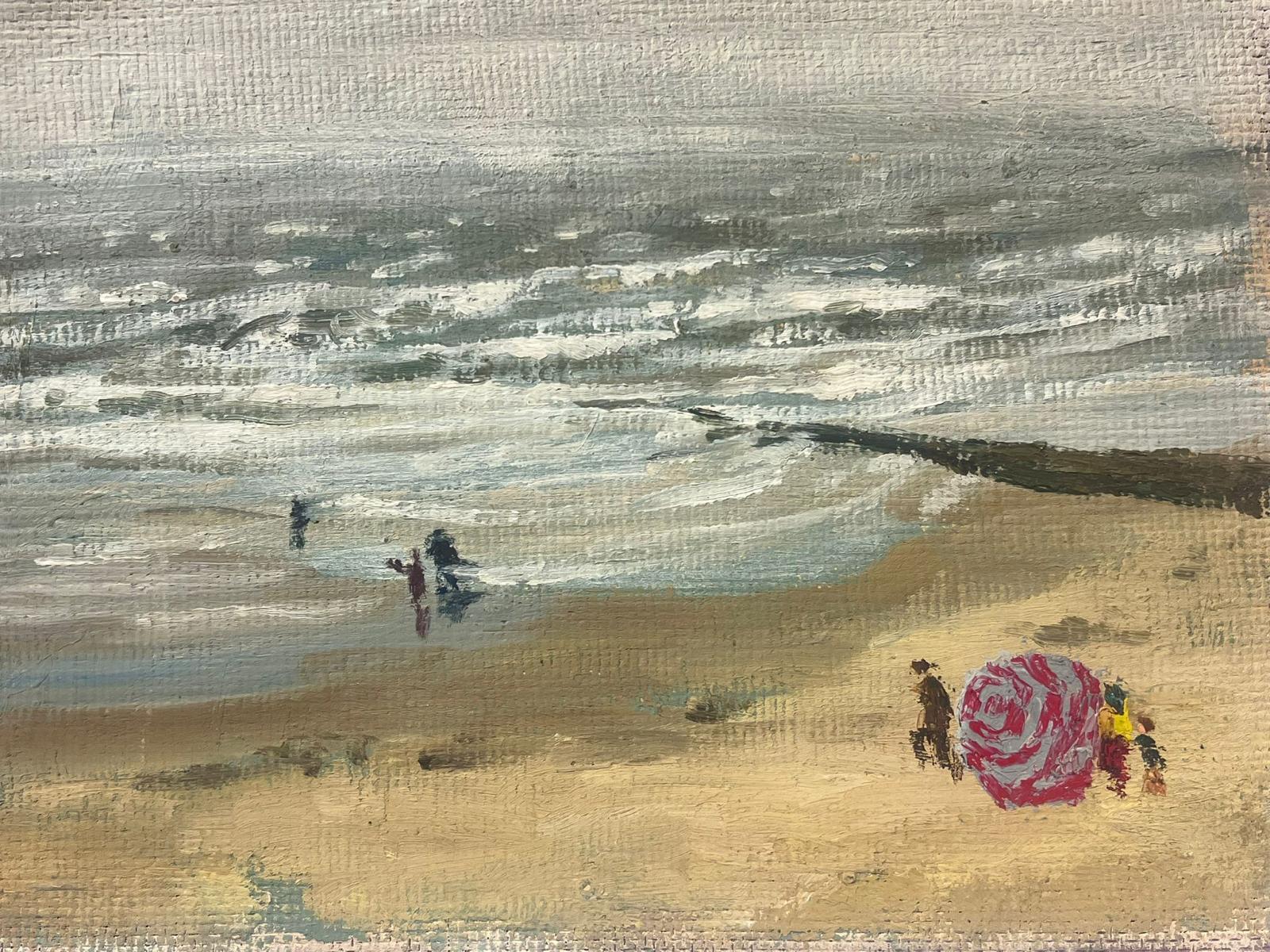 1950s French Post Impressionist Oil Painting Windswept Beach & Seascape 2
