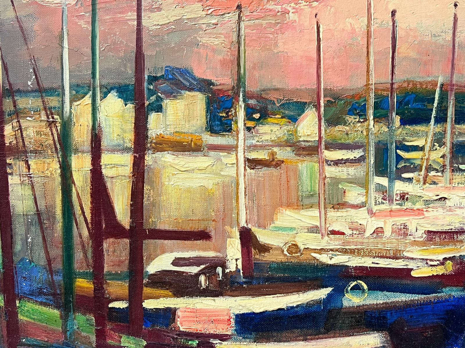 Boats in the Harbour at Sunset
by Josine Vignon (French 1922-2022)                                                                                                                                                                                       