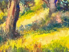 Großes französisches postimpressionistisches Ölgemälde „Sommer in the Woods Green Fields“ aus den 1950er Jahren