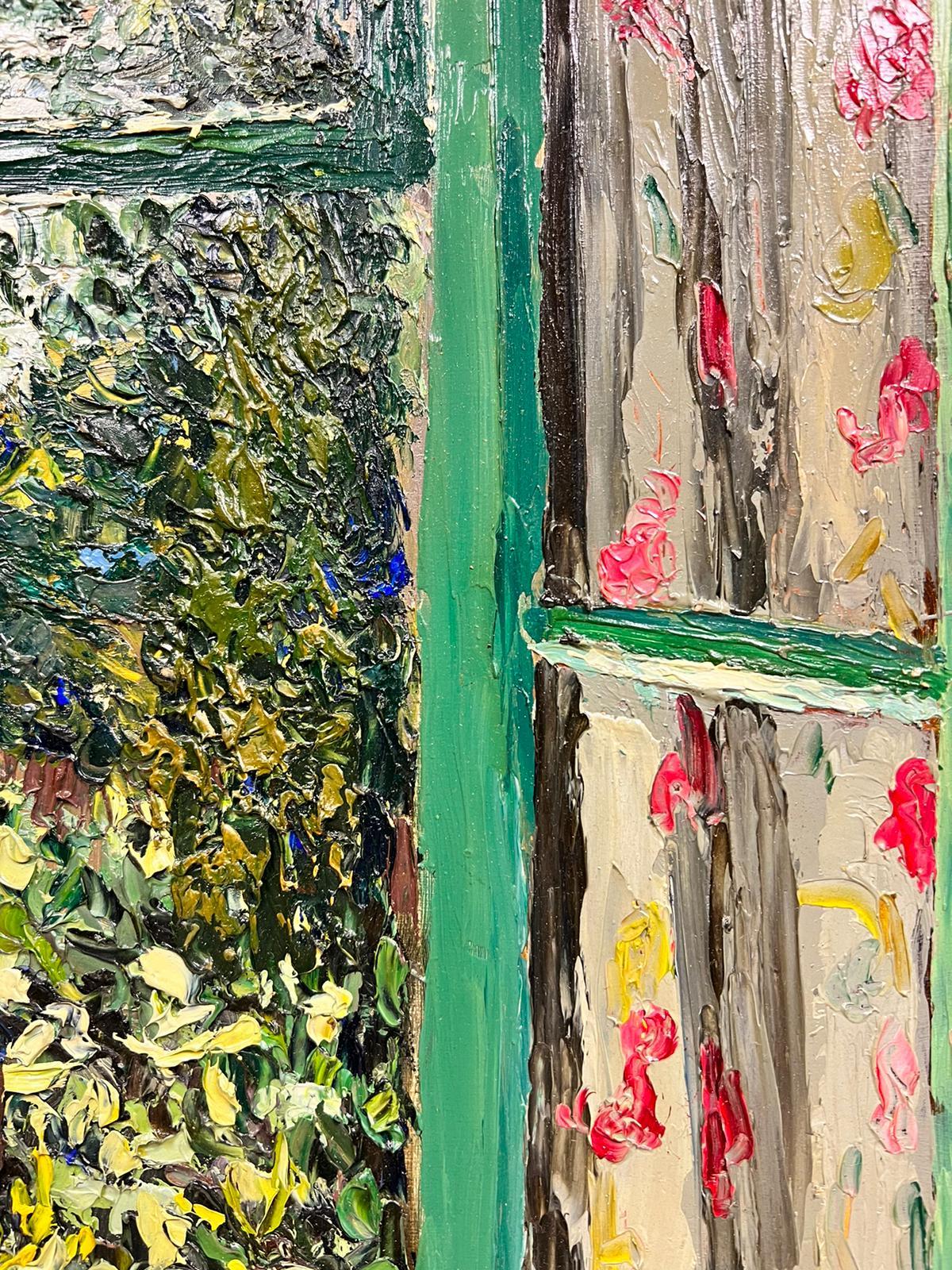 Scène intérieure
par Josine Vignon (française 1922-2022)
signé au recto et au verso
peinture à l'huile sur carton, non encadrée

tableau : 21.5 x 18 pouces

Couleurs : Couleurs : rose, vert, orange, rouge, gris et bleu

Très bon état.

Provenance :