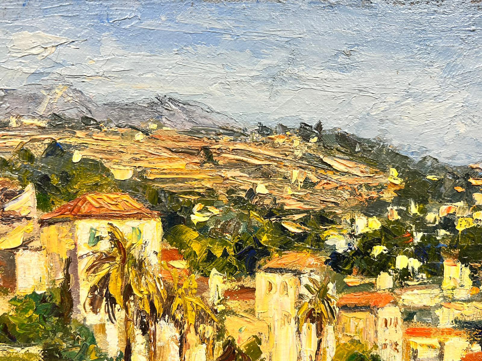 Huile d'origine du post-impressionniste français « Cagnes Sur Mer Landscape » signée 3
