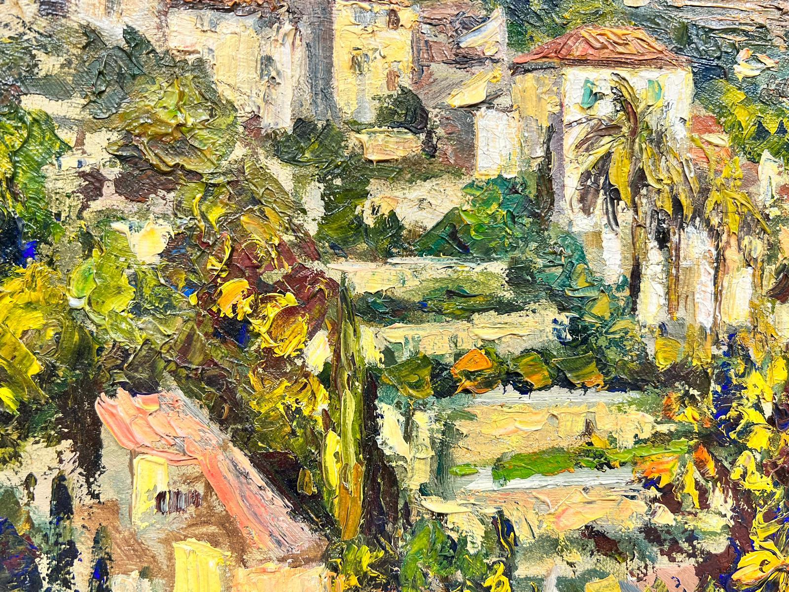 Huile d'origine du post-impressionniste français « Cagnes Sur Mer Landscape » signée 4