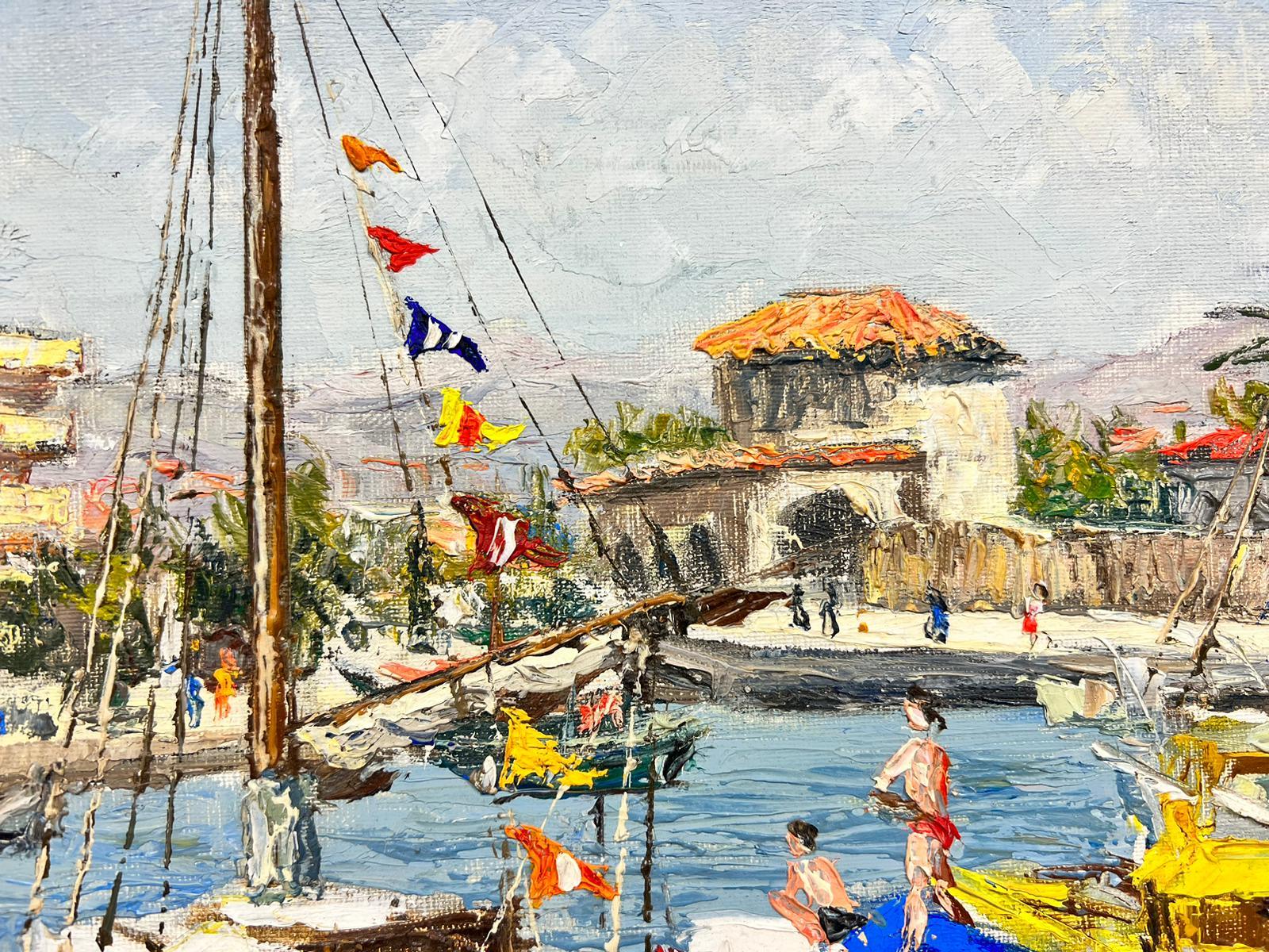 Boat Landscape
by Josine Vignon (French 1922-2022)
signed and stamped verso
oil painting on board, unframed
board: 9.5 x 13 inches

Colors: Blue colors, brown, grey, white, yellow, orange, green and black

Very good condition

Provenance: from the