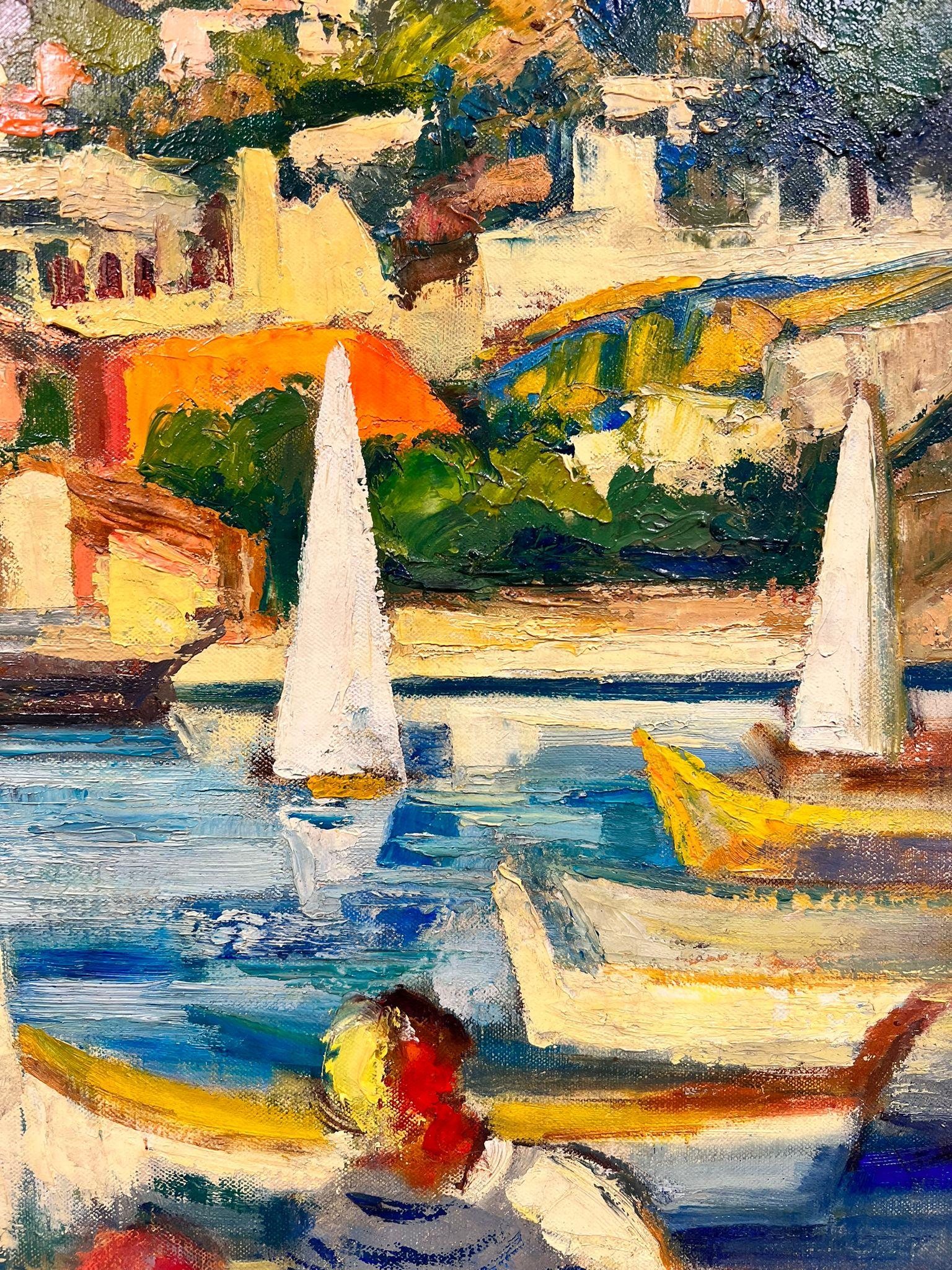 Couple Dining By The Vibrant Cagnes Sur Mer Harbour, Franzsisch, signiert im Angebot 6