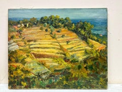 Golden Harvest French Field Landscape Impressionist Oil