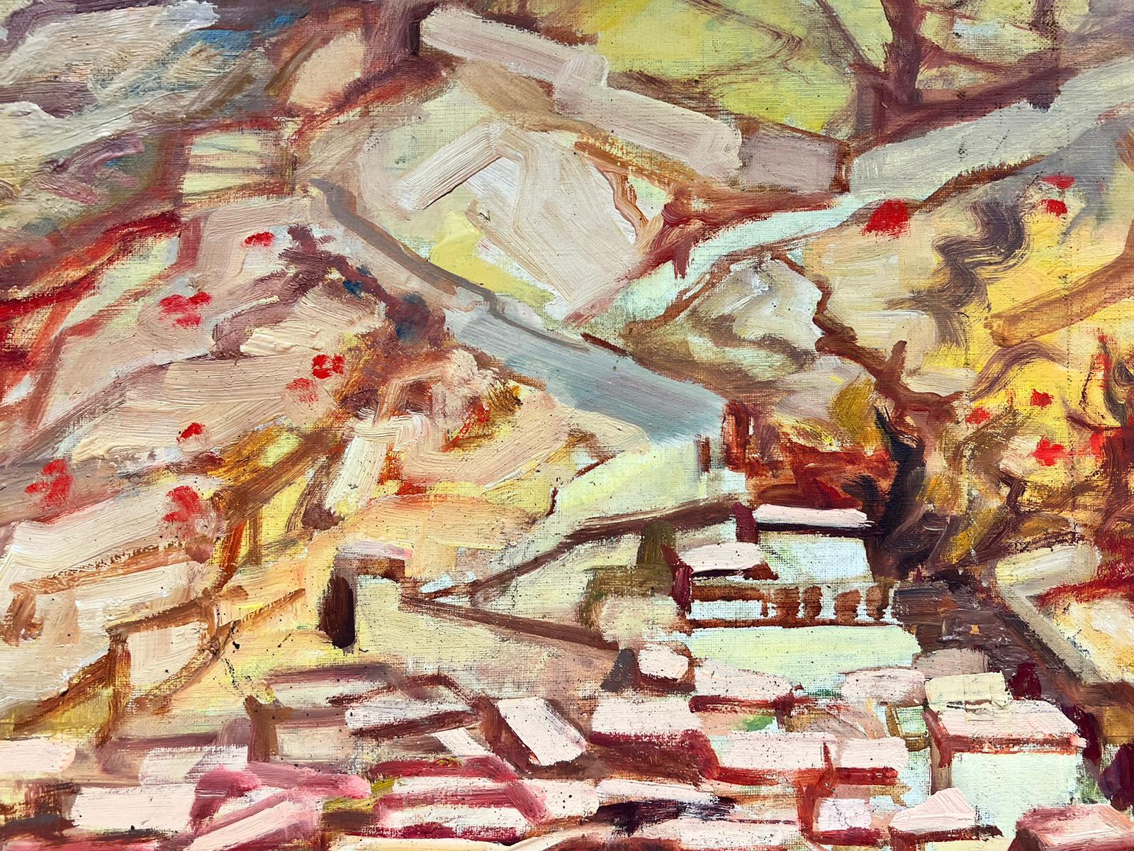 Huge French Post-Impressionist Signed Oil Southern France Catalan Landscape For Sale 5