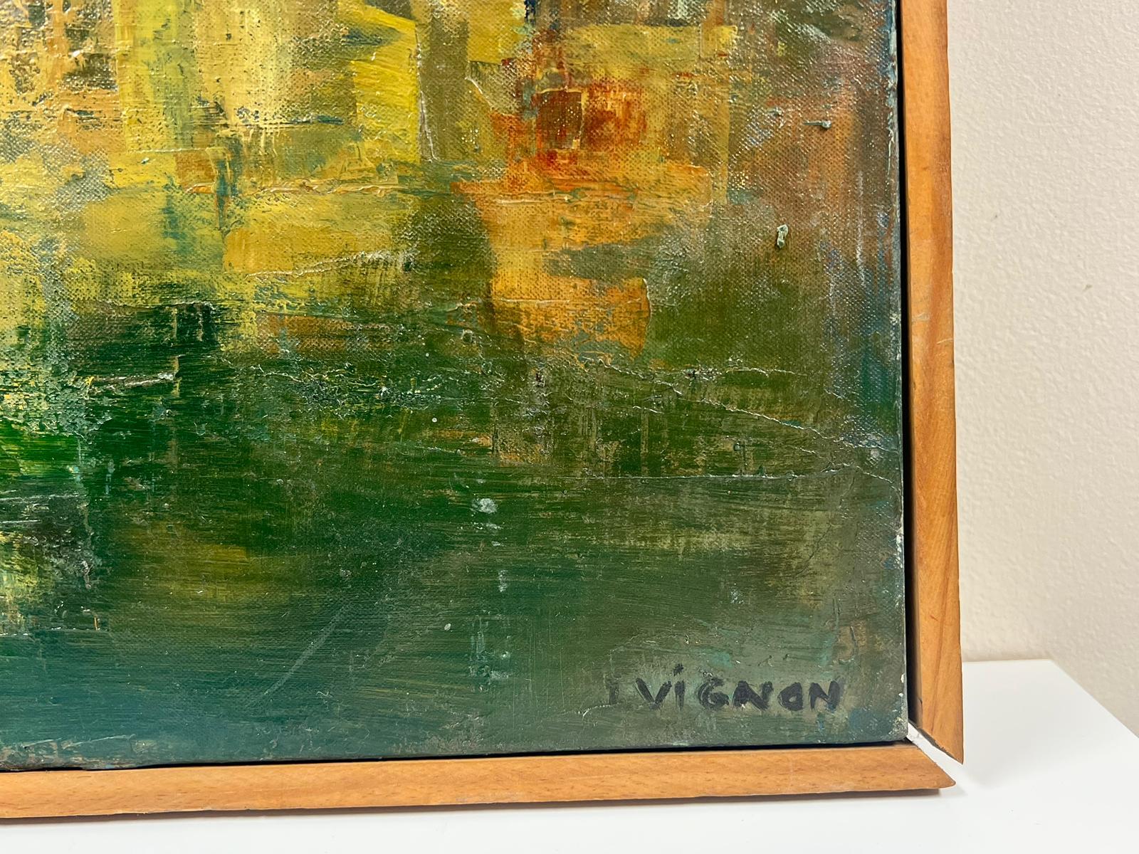 Vaucluse
signed by Josine Vignon (French 1922-2022) 
oil painting on canvas, in wooden frame
framed: 30 x 40
canvas: 29 x 39 inches
very good condition
provenance: the artists estate, France

Josine Vignon (1922-2022) was a French artist living on