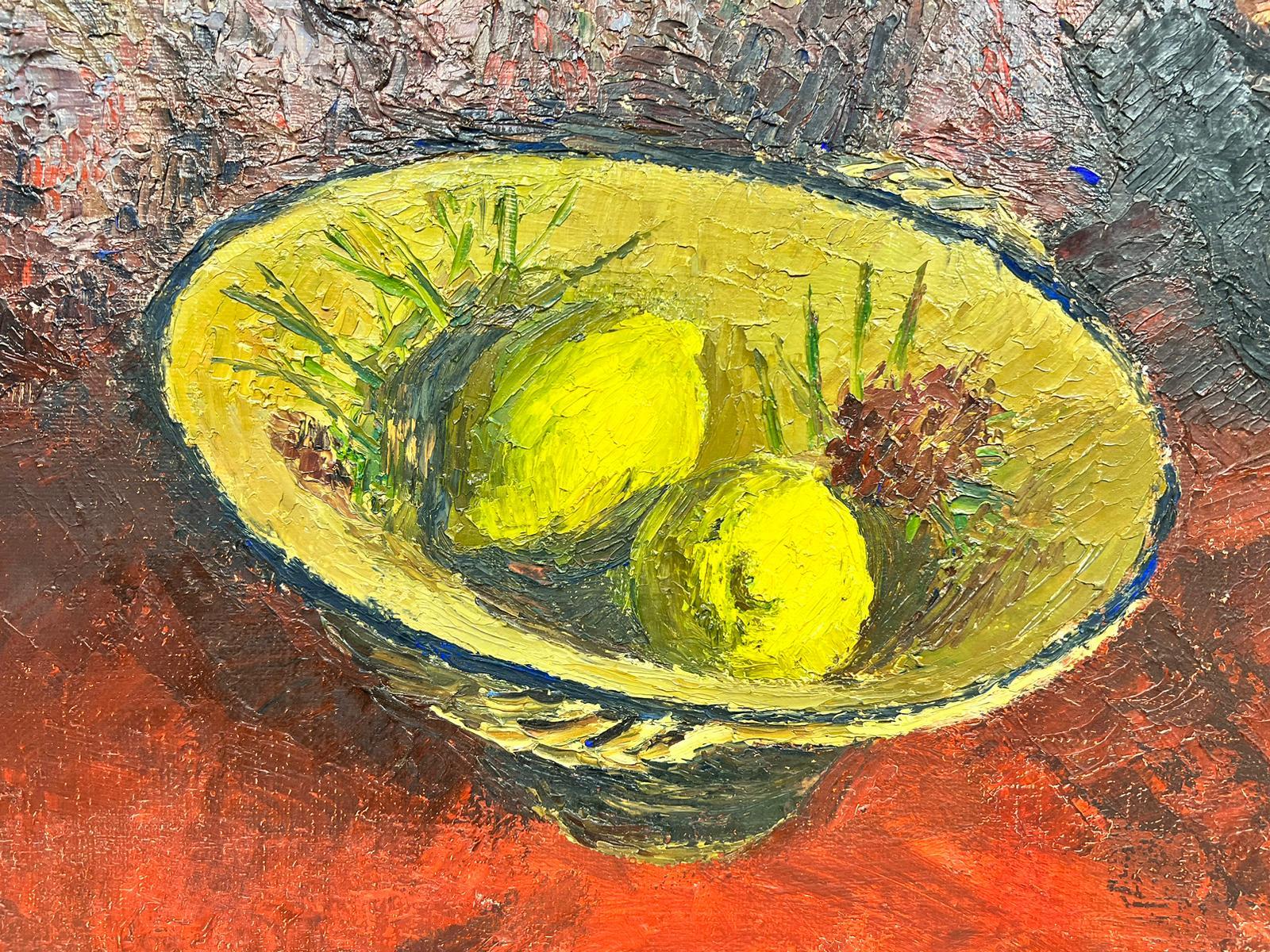Zitronen und Trauben Interieur Stillleben Impressionist Dickes Öl Impasto (Post-Impressionismus), Painting, von Josine Vignon