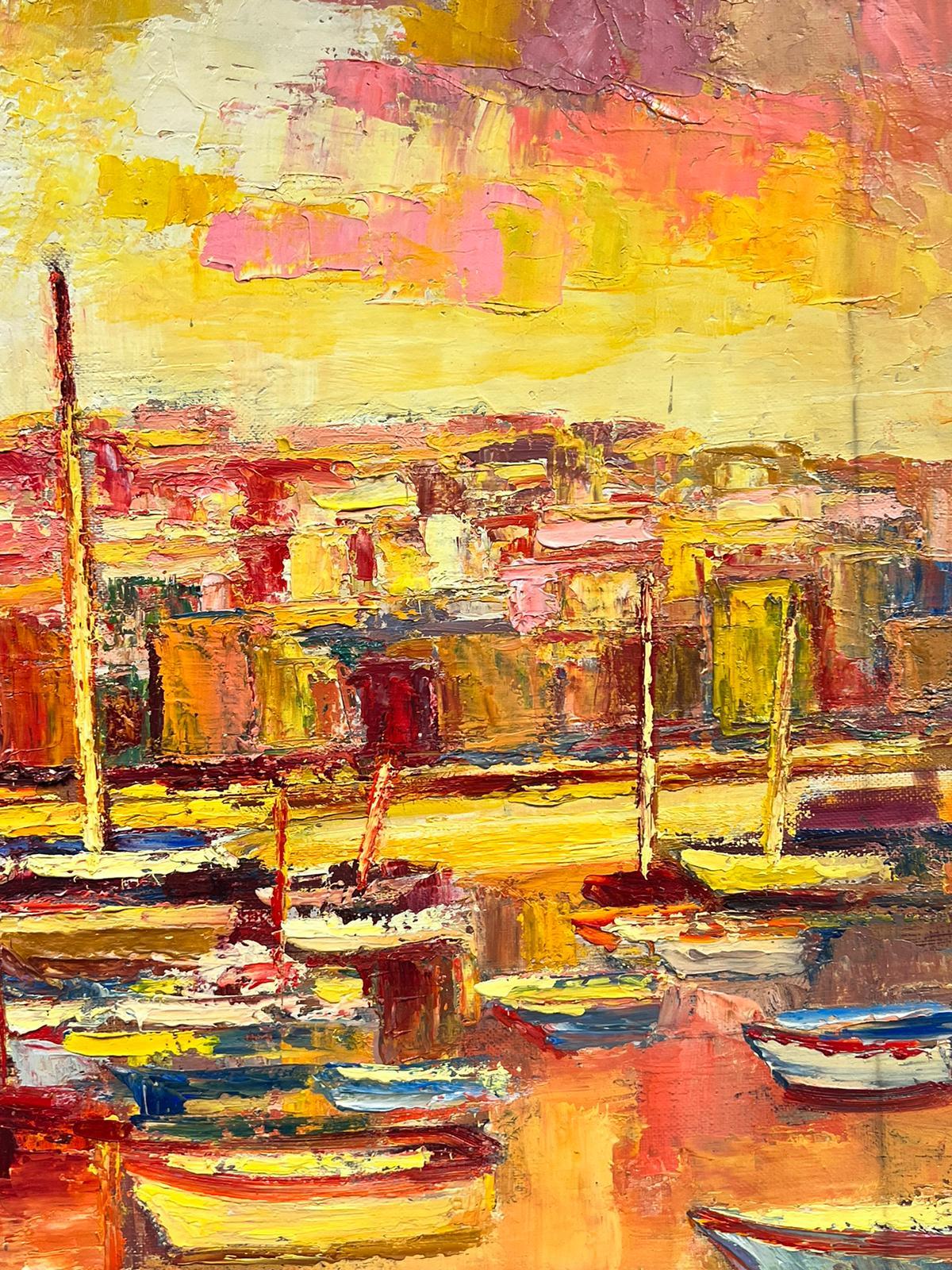 Marseille Harbour
by Josine Vignon (French 1922-2022) 
stamped verso
oil painting on canvas, unframed
canvas: 26 x 21 inches
very good condition 
provenance: from the artists estate, France

Josine Vignon (1922-2022) was a French artist living on