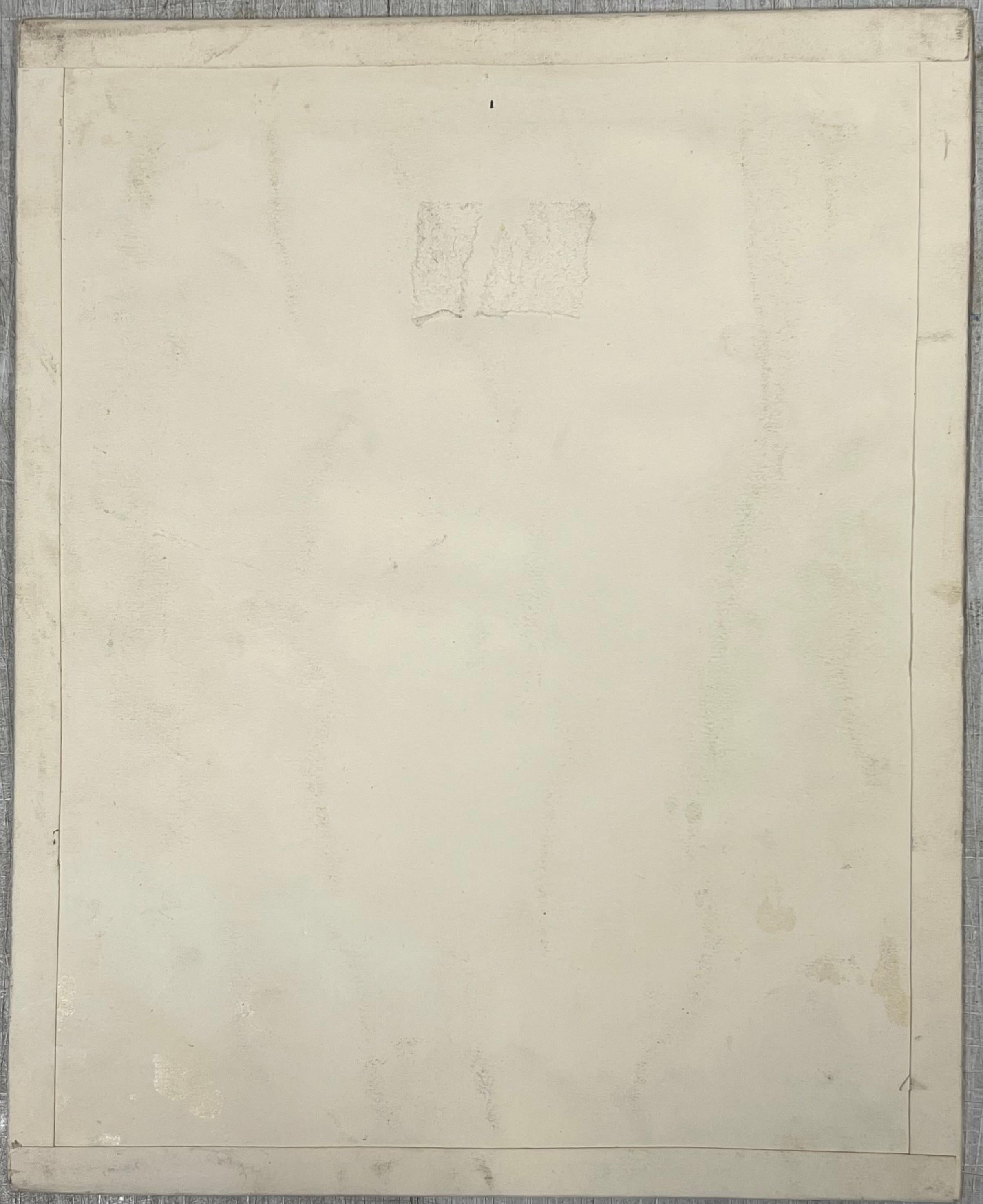 Französisches Kohleporträt einer Frau in Profil aus der Mitte des Jahrhunderts (Post-Impressionismus), Art, von Josine Vignon
