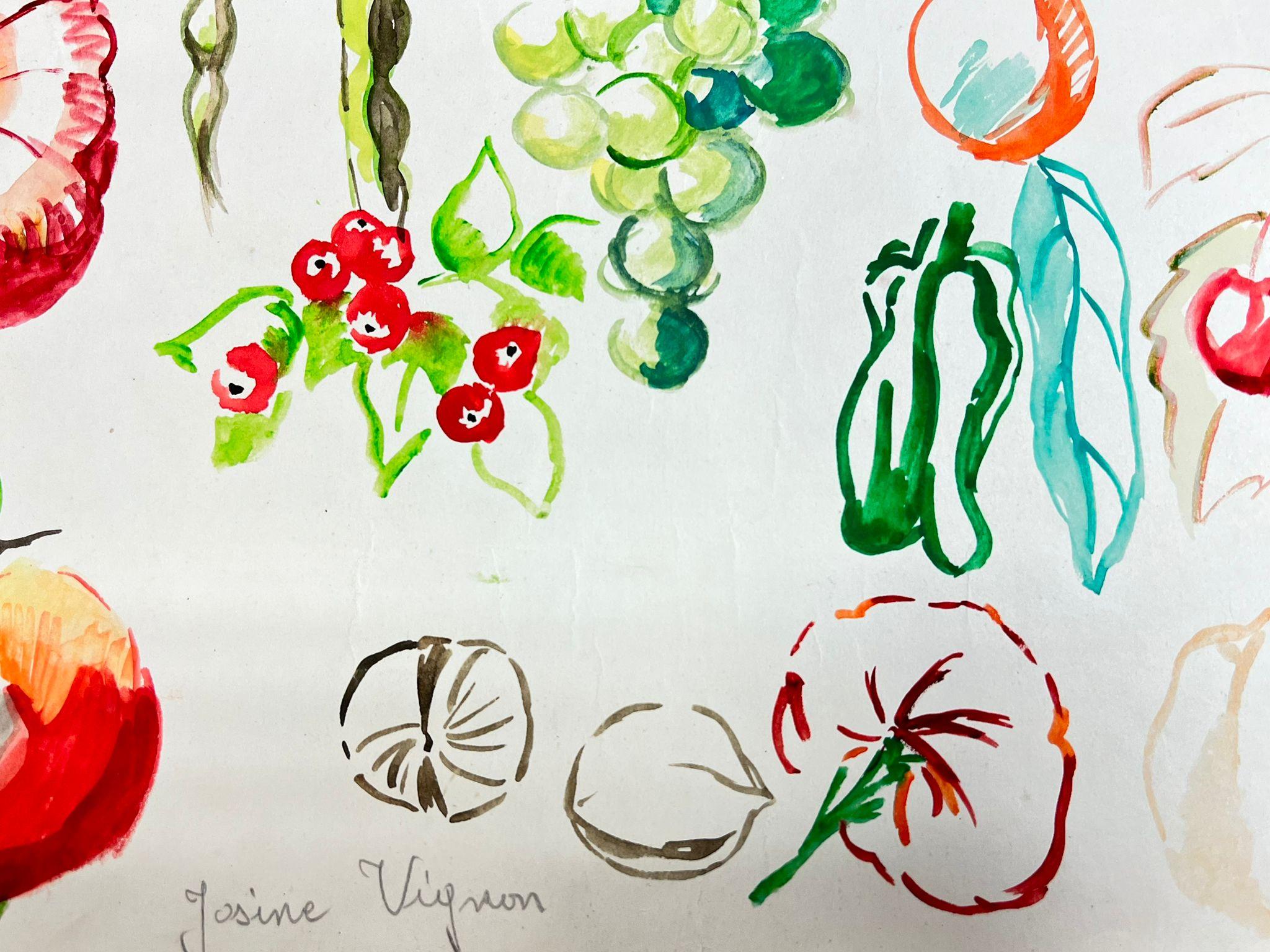 drawing of different fruits