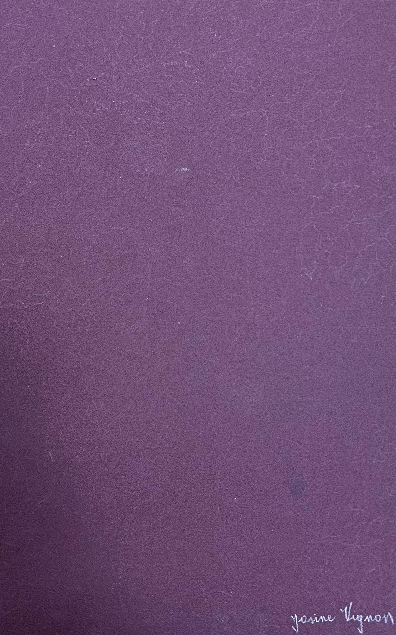 Illustration française du milieu du siècle dernier, feuilles sur papier violet en vente 1