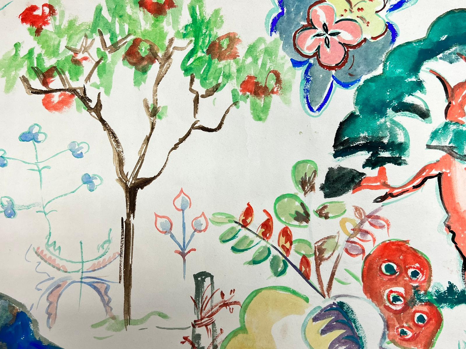 Sketches d'illustrations françaises d'oiseaux de l'extérieur du milieu du siècle dernier - Painting de Josine Vignon