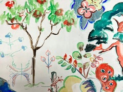 Schizzi di fauna selvatica all'aria aperta di illustrazioni francesi della metà del secolo scorso