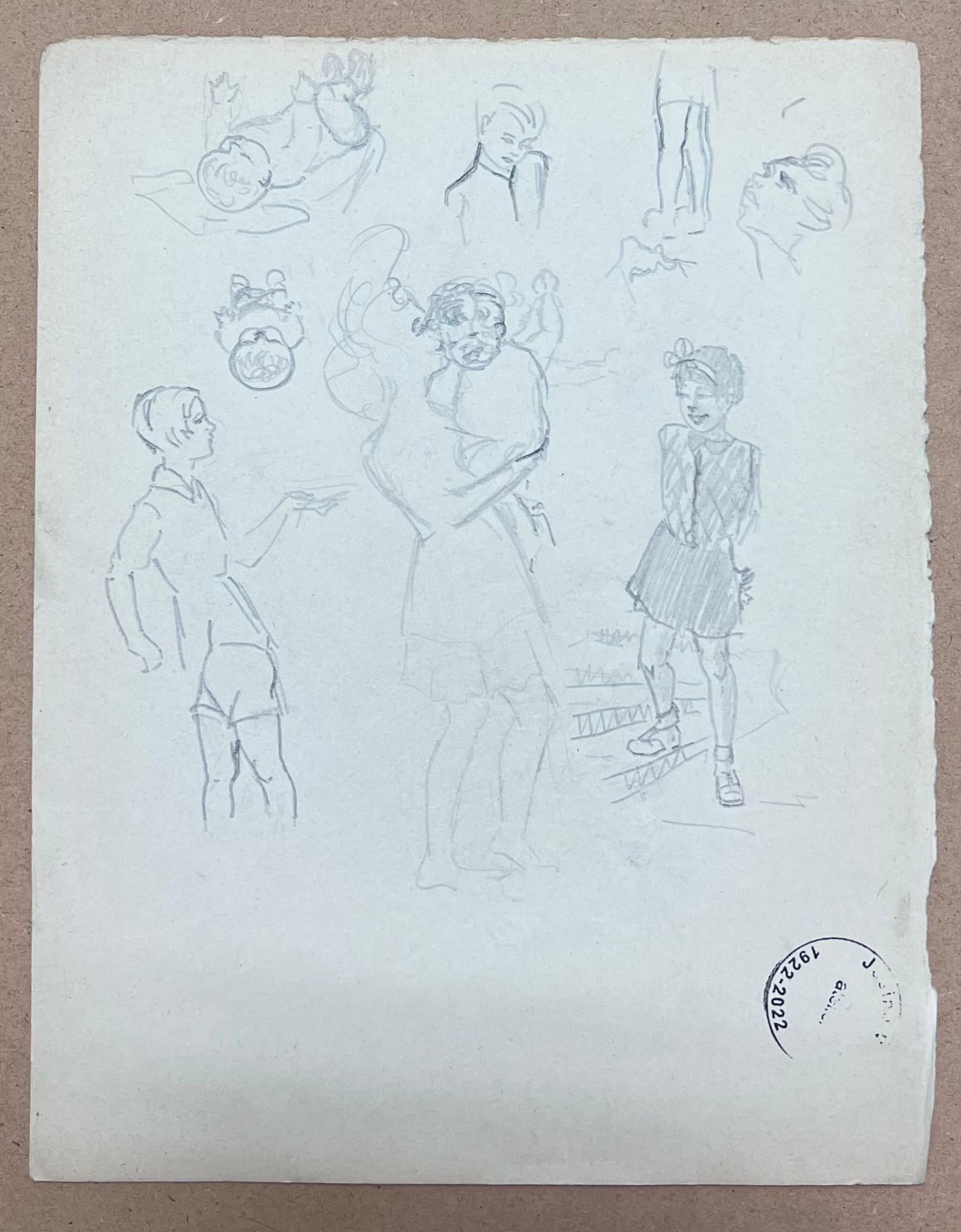 Französisches Porträt aus der Mitte des Jahrhunderts 
Josine Vignon (Französisch 1922-2022)
Medium: Bleistift auf Künstlerpapier, doppelseitig 
Größe: 9,5 (Höhe) x 7,5 (Breite)
Gestempelt Verso
Zustand: Gut
Provenienz: Alle Gemälde, die wir von