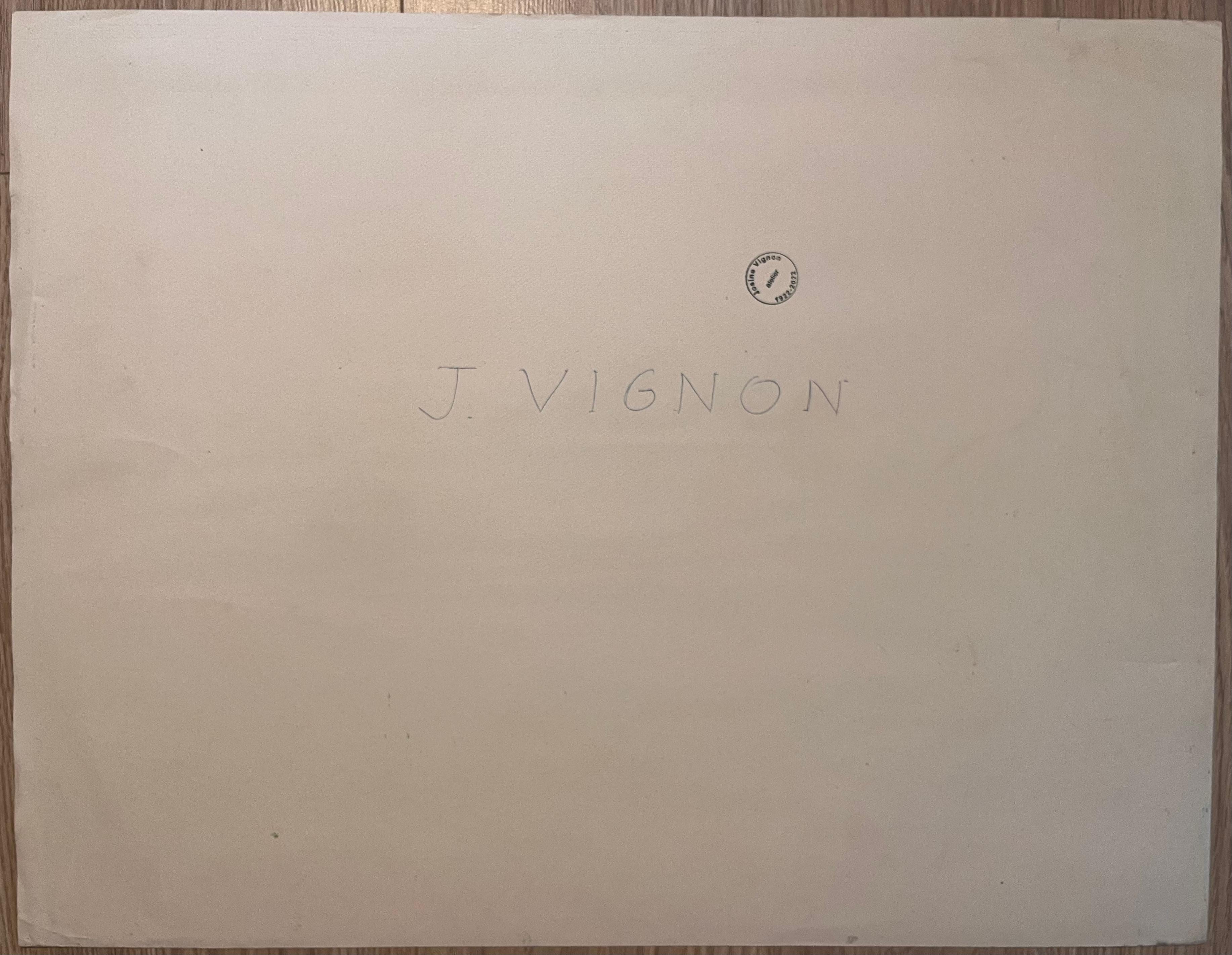 Dibujo al pastel original francés de mediados de siglo de un paisaje campestre en venta 2