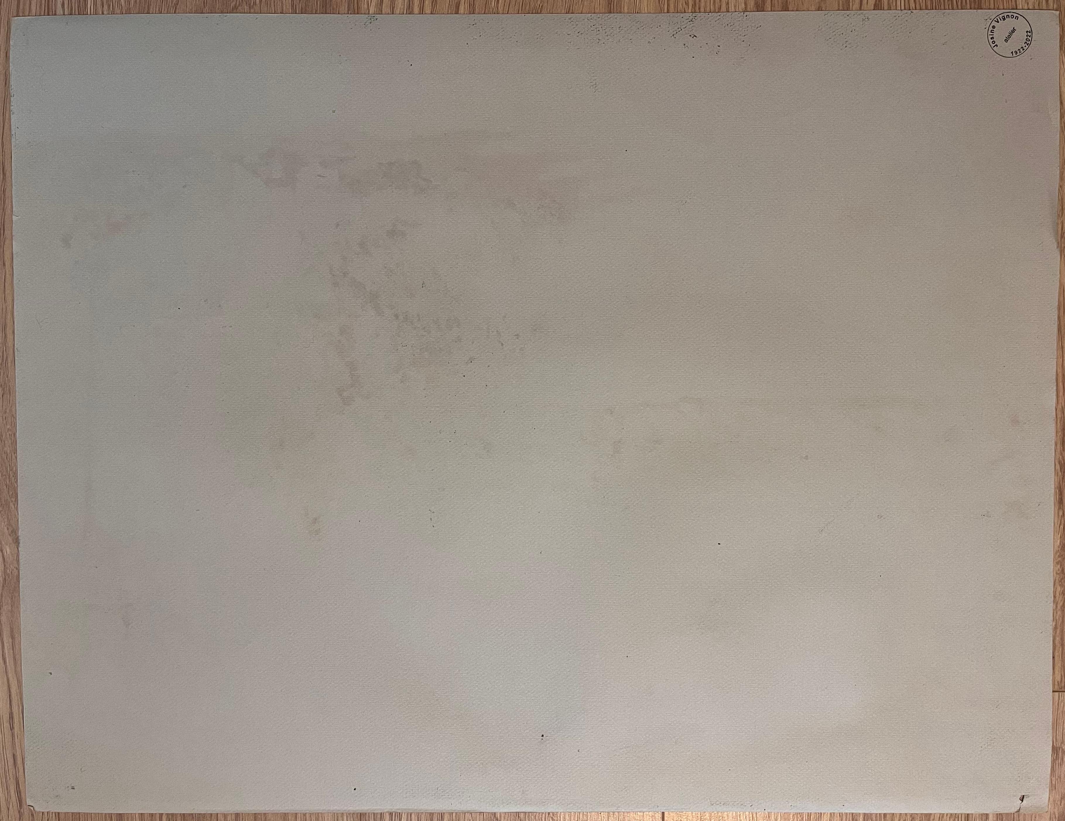 Mid Century Französisch Original Pastell Zeichnung der Auffahrt Tor und fernen Horizont im Angebot 3