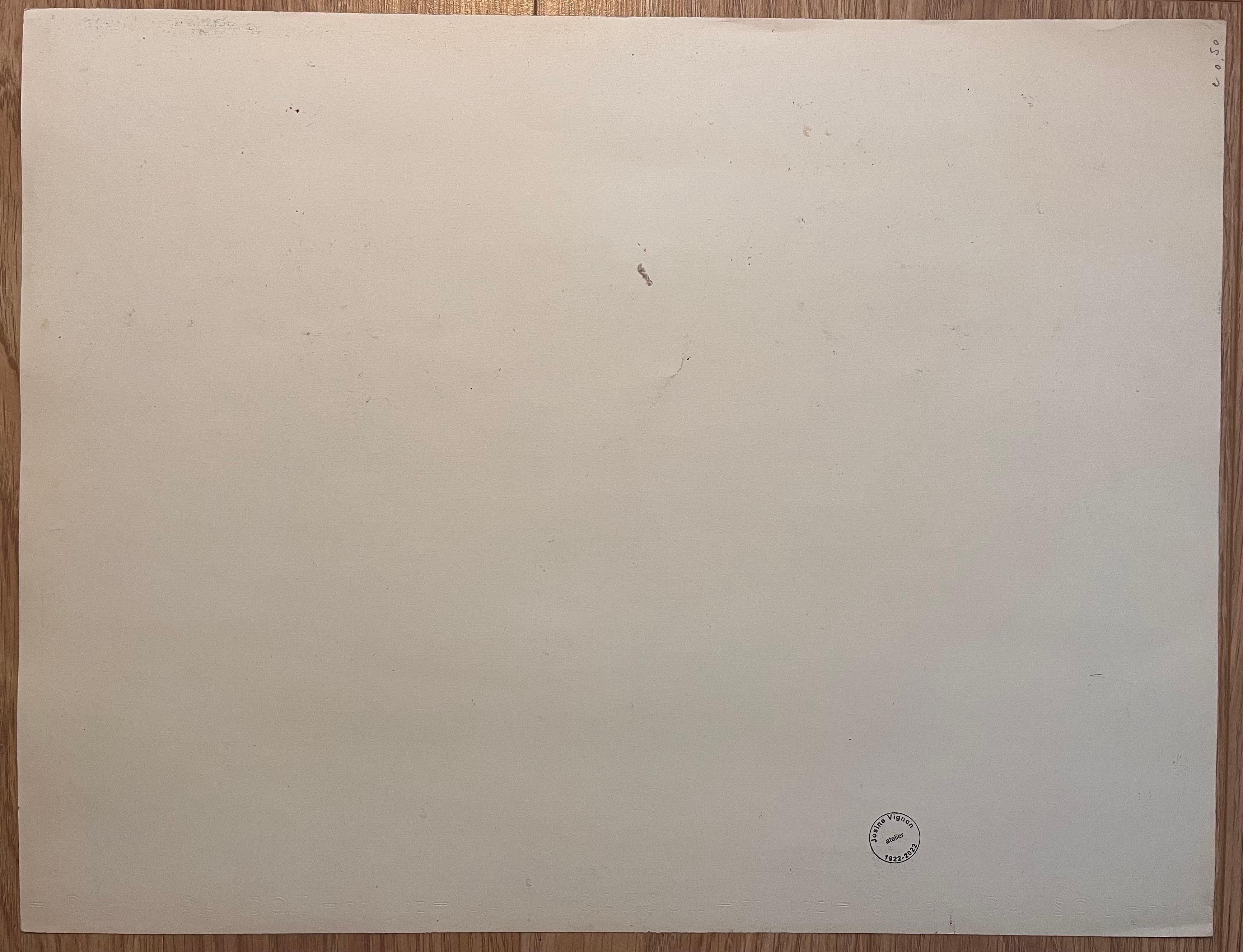 Disegno originale a pastello della metà del secolo scorso, raffigurante una vista sulla collina con vista sul villaggio in vendita 3