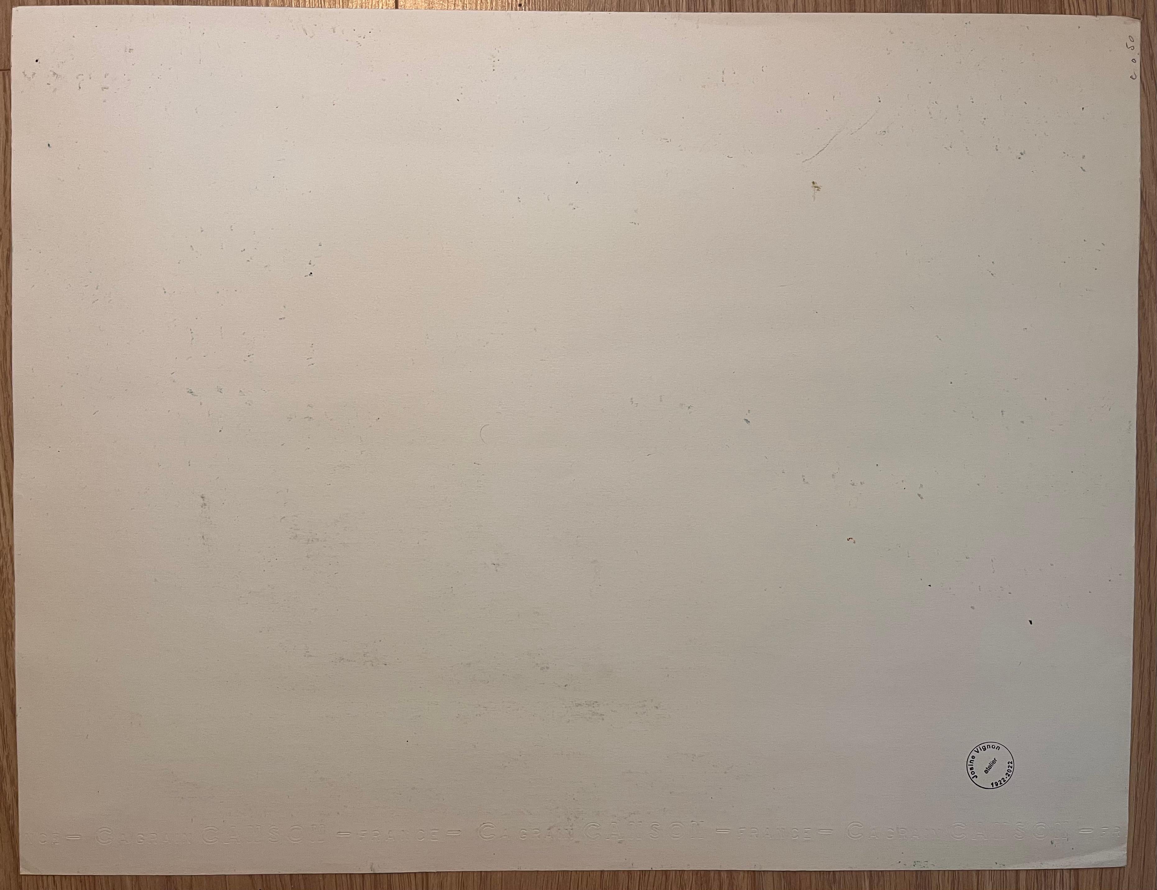 Französische Original-Pastellzeichnung aus der Mitte des Jahrhunderts mit Flusslandschaft und rollenden Hügeln im Angebot 2