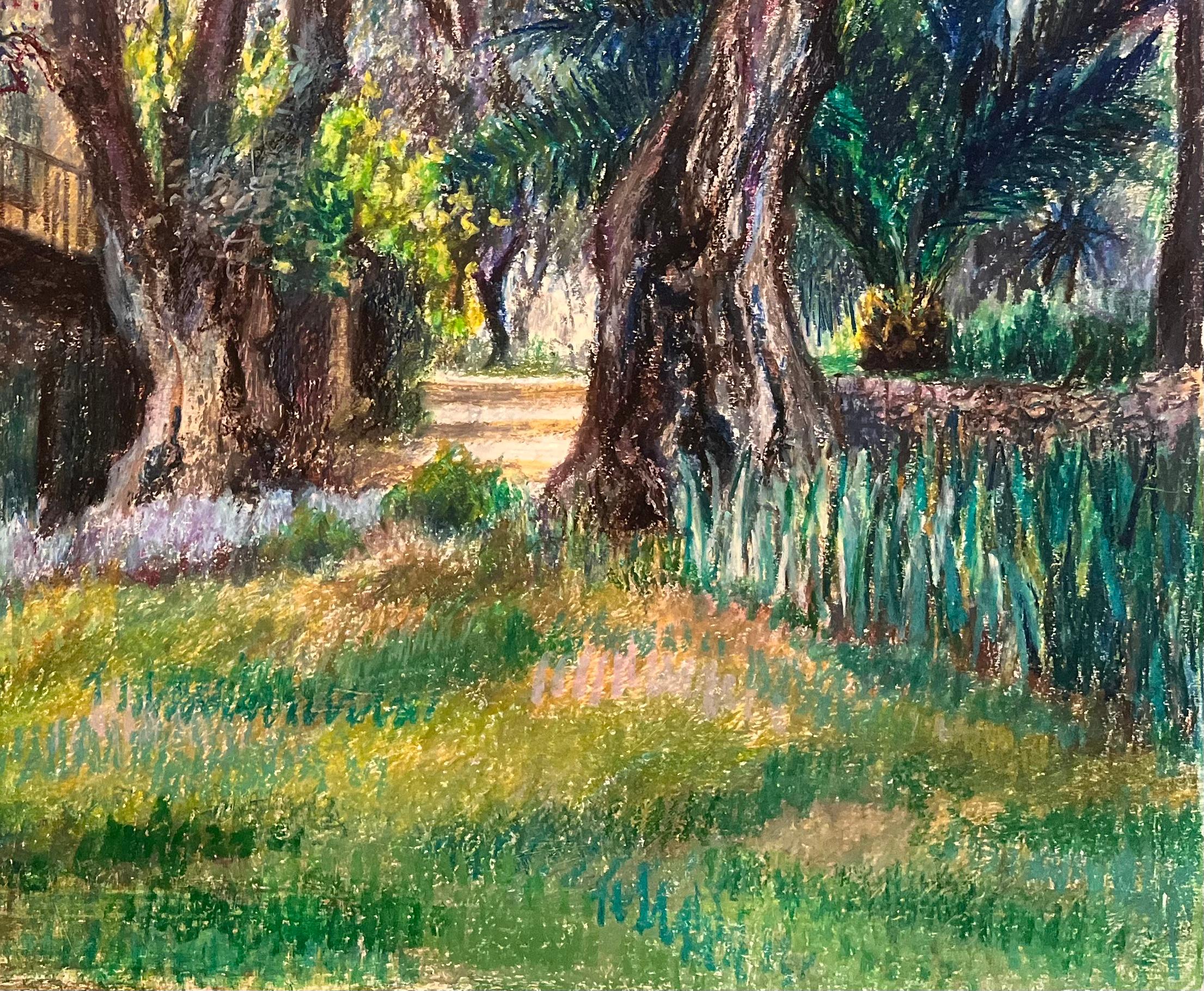 Título: Dibujo al pastel original francés de mediados de siglo de casa rústica y jardín

Artista: Josine Vignon (francesa 1922-2022)

Medio: Pastel al óleo sobre papel de artista

Tamaño: 19,75 (alto) x 25,75 (ancho)

Estampado: Verso

Estado: