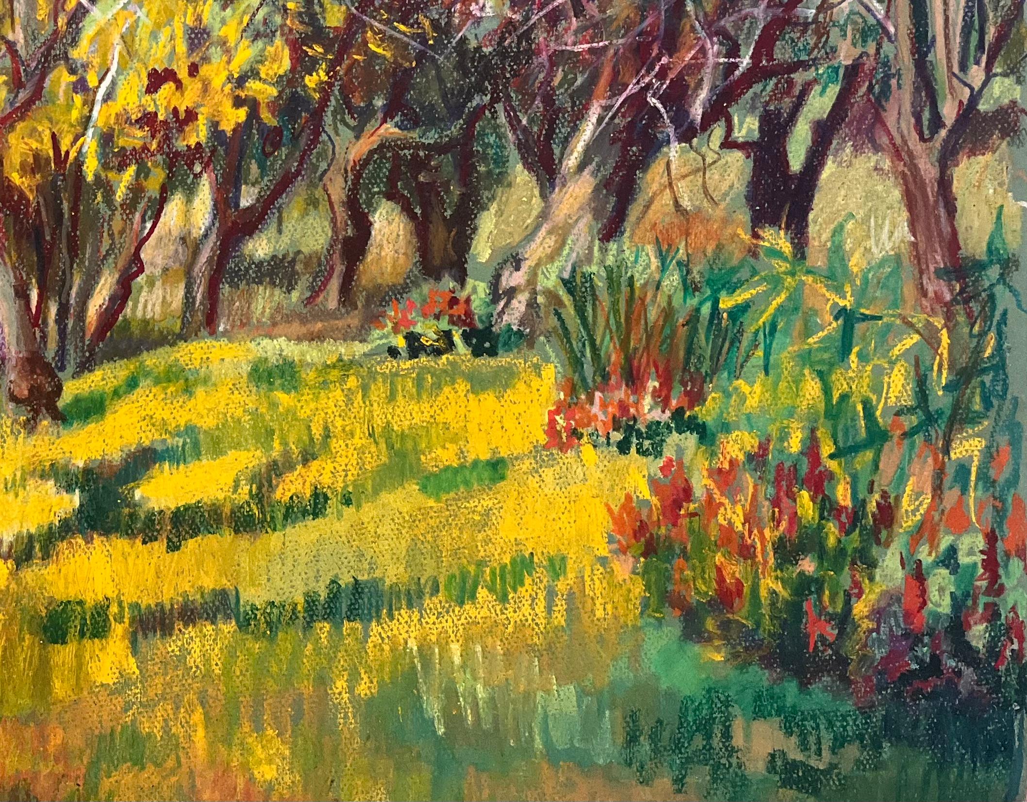 Título: Pintura al pastel original francesa de mediados de siglo de un vibrante huerto bañado por el sol

Artista: Josine Vignon (francesa 1922-2022)

Medio: Pastel al óleo sobre papel de artista

Tamaño: 18,25 (alto) x 25,25 (ancho)

Firmado: