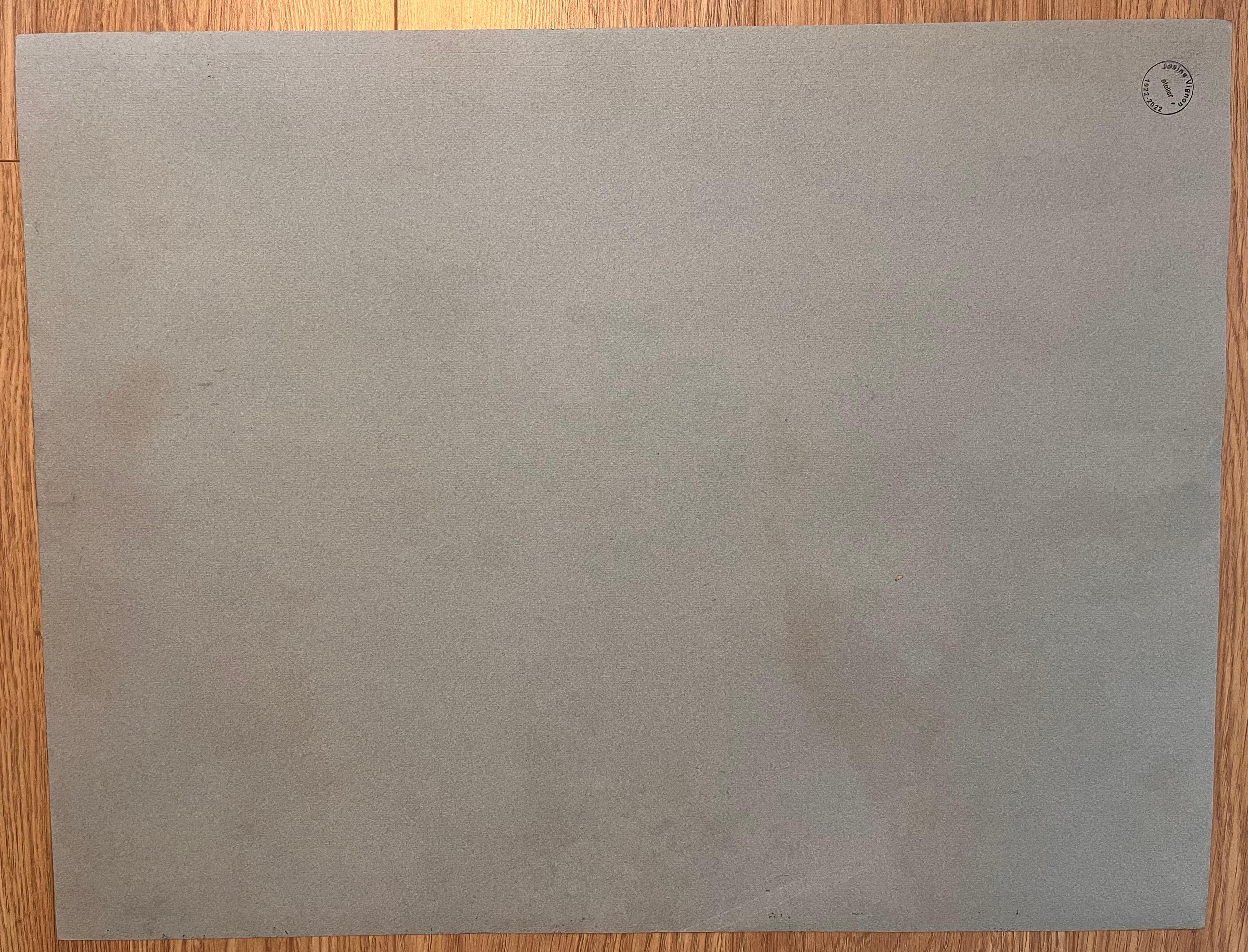 Französische pastellfarbene Zeichnung einer Küstenstadt aus der Mitte des Jahrhunderts mit Hügeln mit Blick auf das Meer im Angebot 3