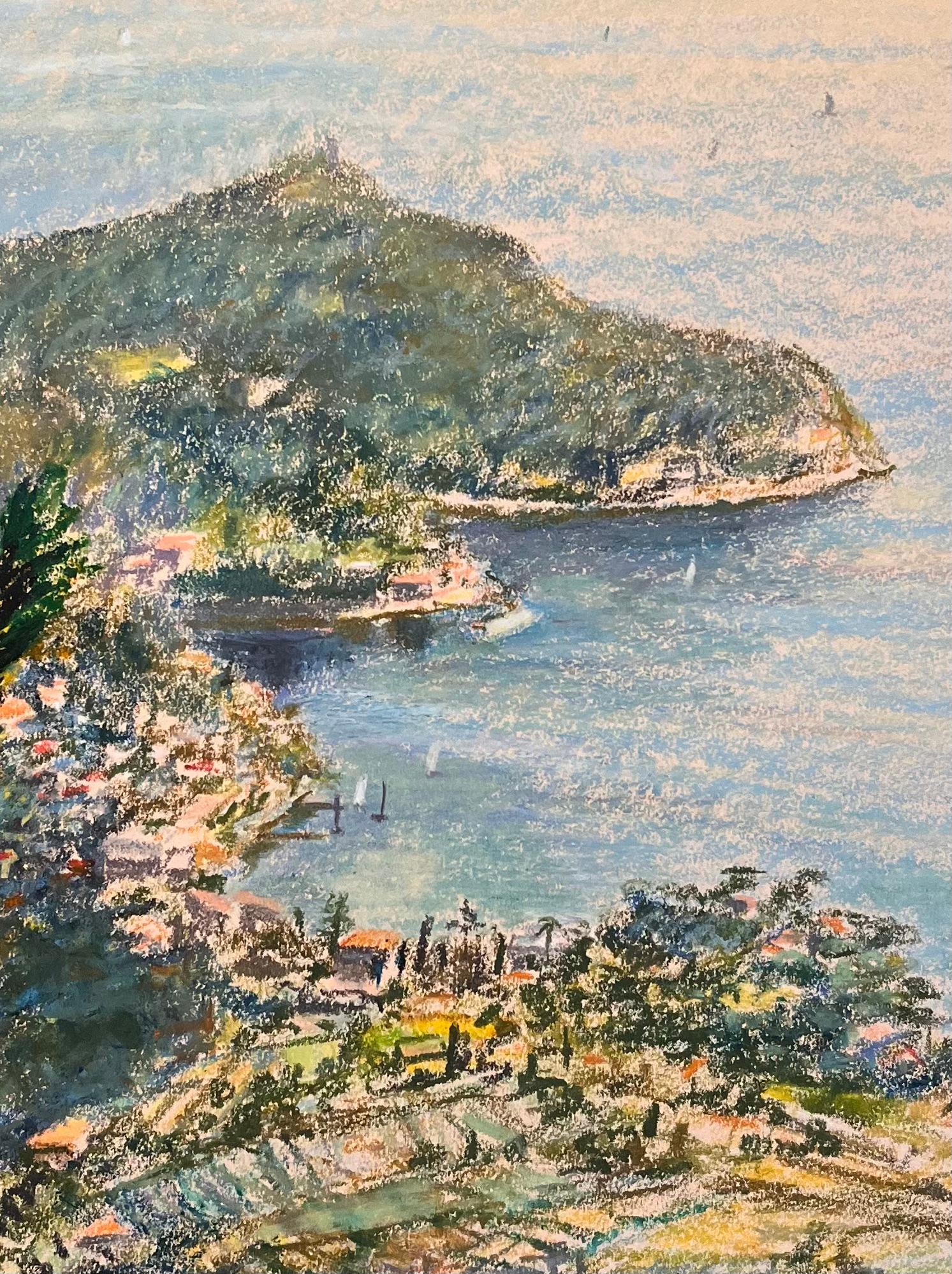 Disegno a pastello della metà del secolo scorso di una veduta costiera di CAP Ferret in vendita 2