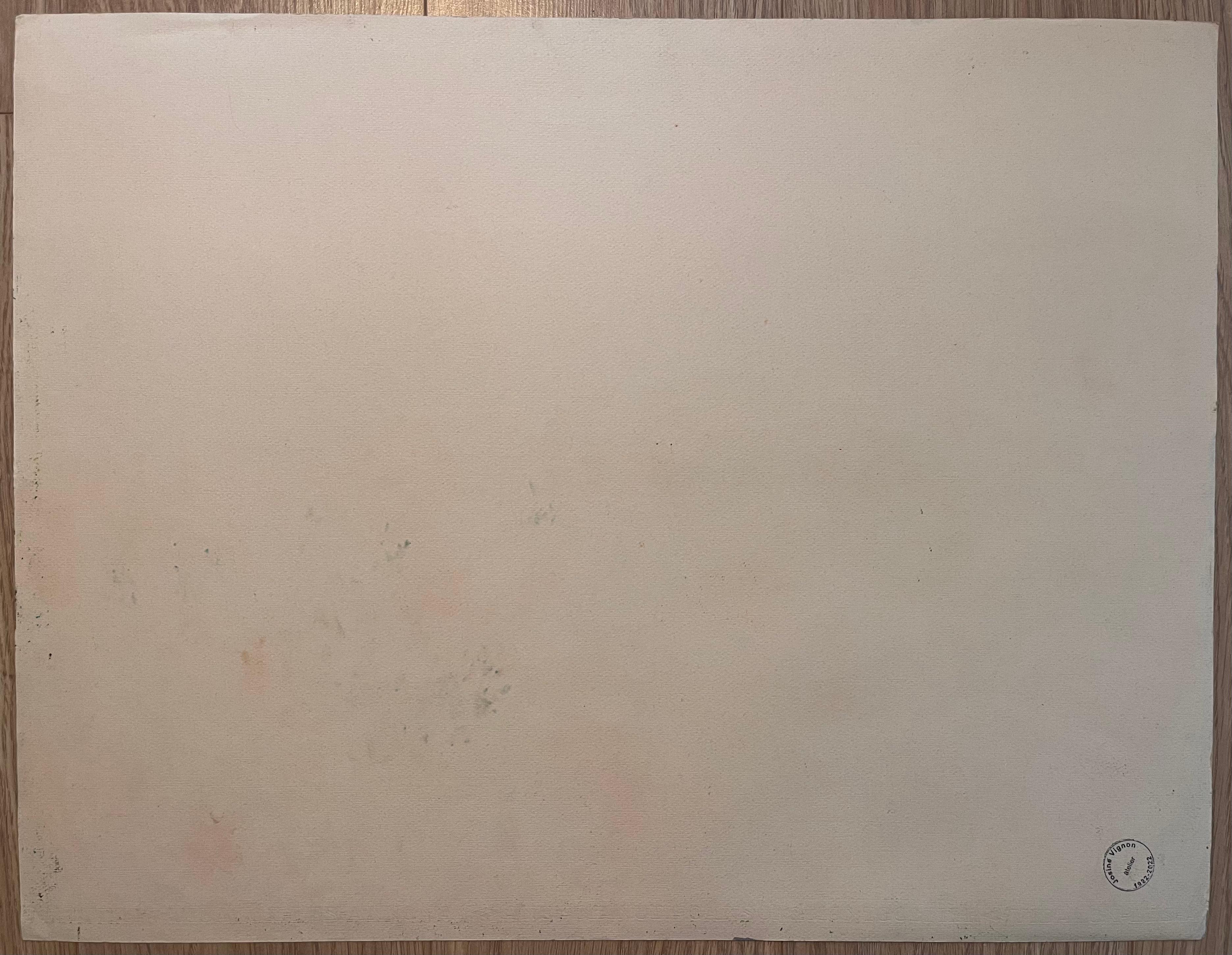 Mid Century French Pastel Drawing of Sunlit Coastal Town and Calm Blue Sea For Sale 3