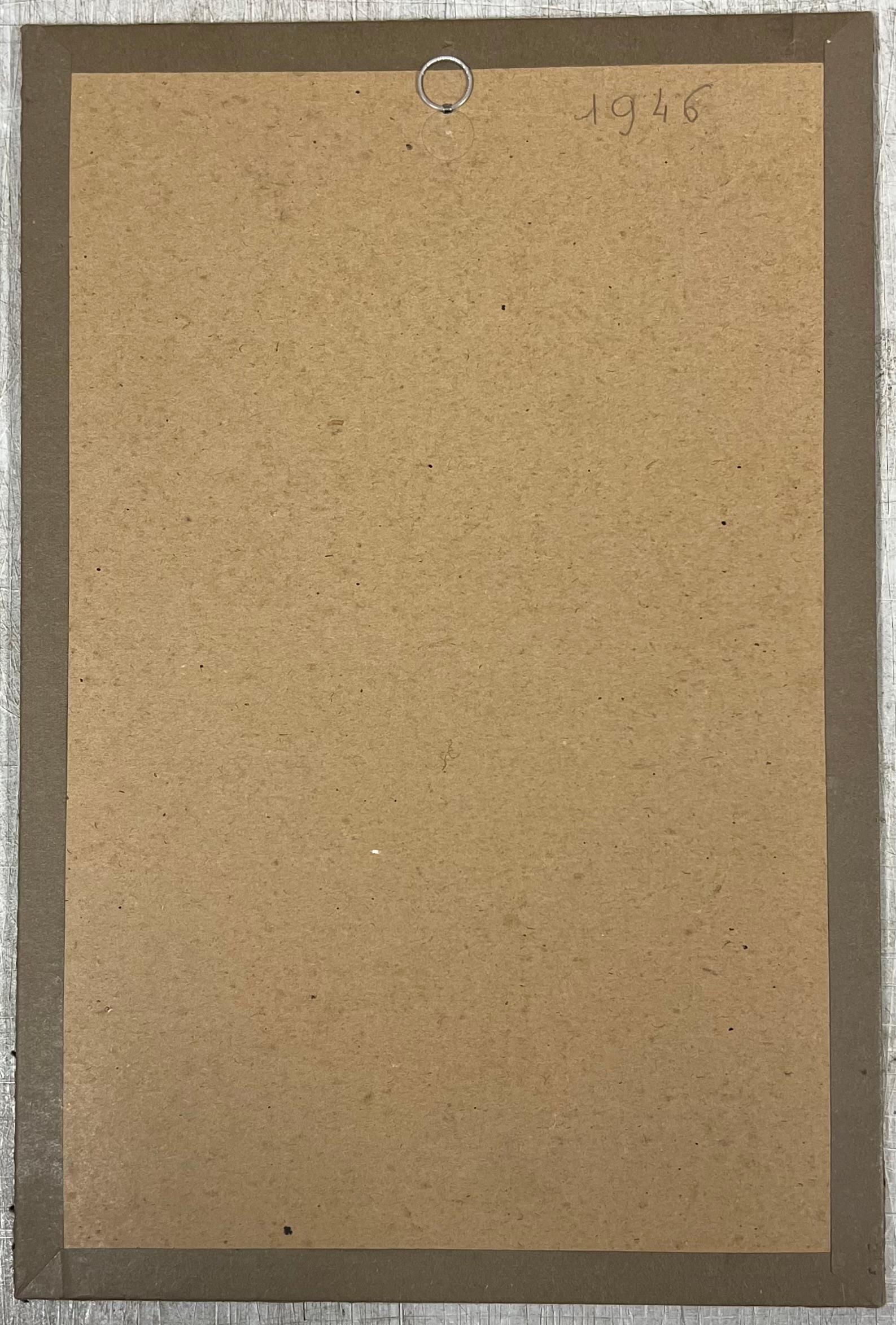 Disegno di ritratto di un uomo seduto e pensieroso della metà del secolo scorso - Art Postimpressionismo di Josine Vignon