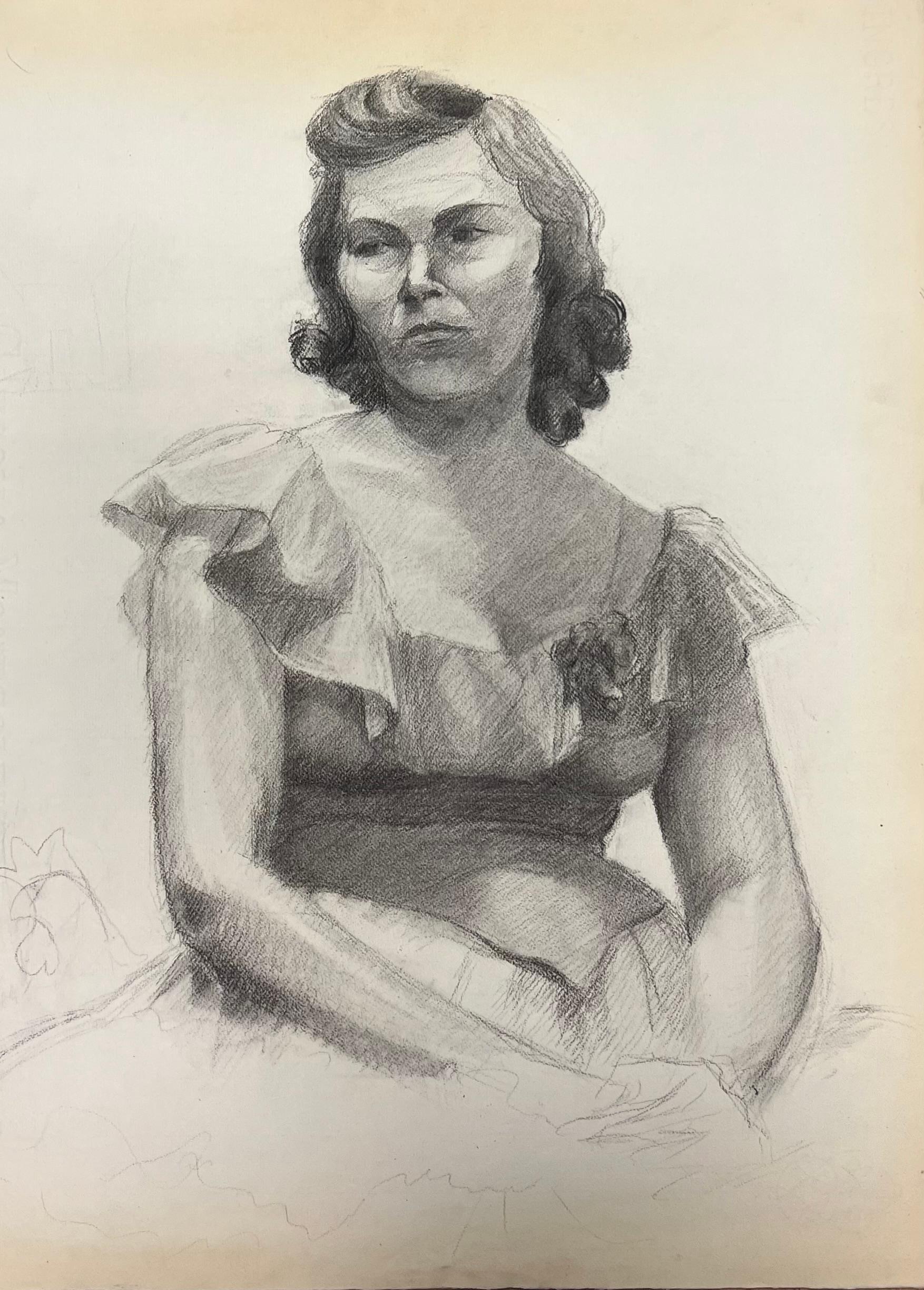 Titel: Französisches Porträt einer Frau aus der Mitte des Jahrhunderts

Künstlerin: Josine Vignon (Französisch 1922-2022)

Medium: Bleistift/ Zeichenkohle auf Künstlerpapier

Größe: 24,5 (Höhe) x 19 (Breite)

Gestempelt: Verso

Zustand: